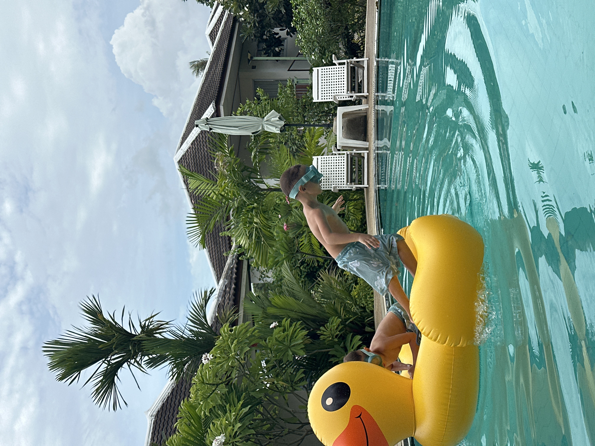 Pool day in Ko Samui with a giant yellow inflatable duck