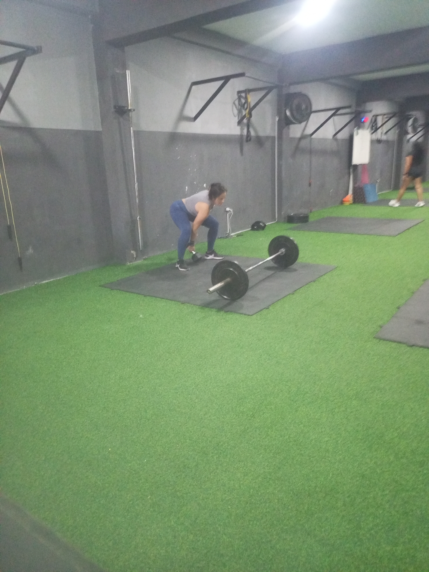 Inside a CrossFit gym in Juan Griego for an evening session