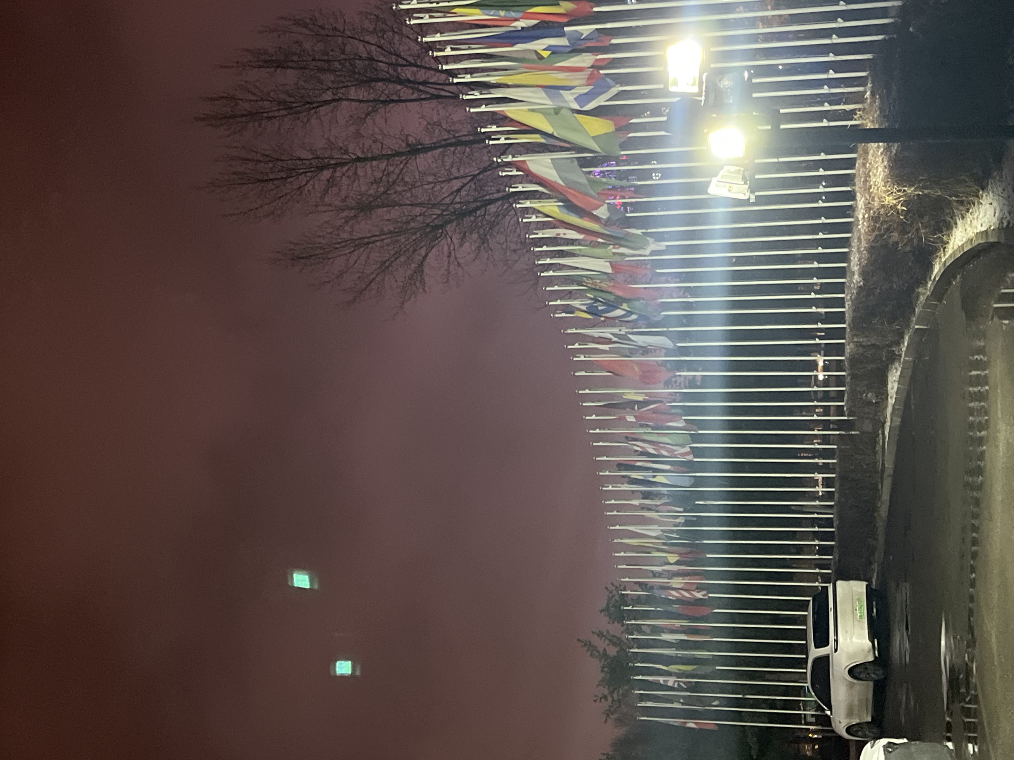 Nighttime street scenes captured around illuminated Changchun boulevard