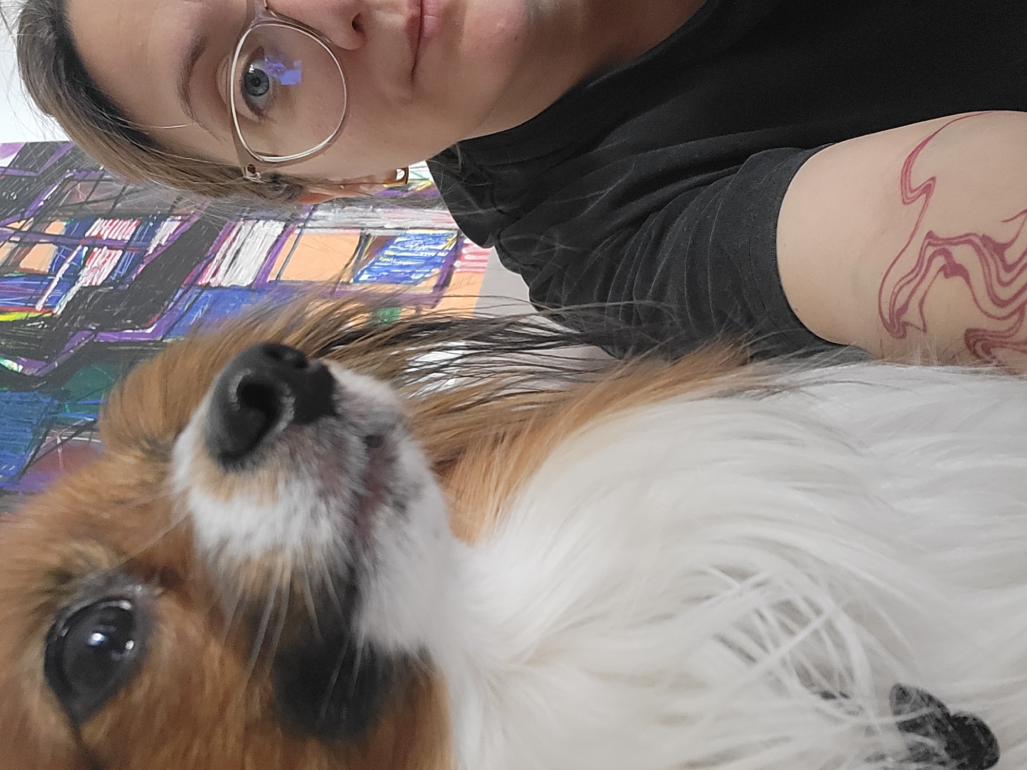 Person and dog captured in selfie in Budva