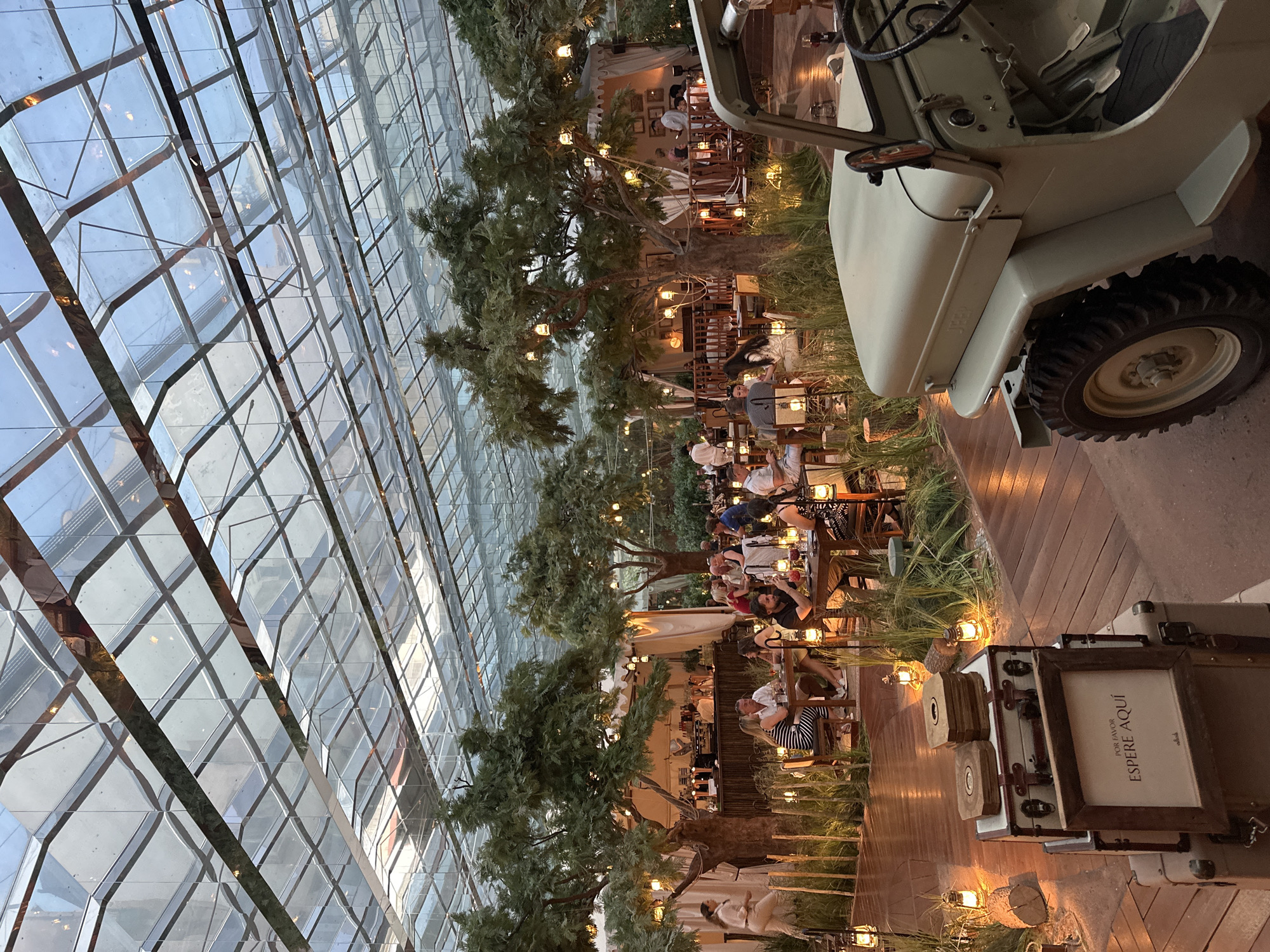 Inside and outside Alicante's plant-covered Suters restaurant