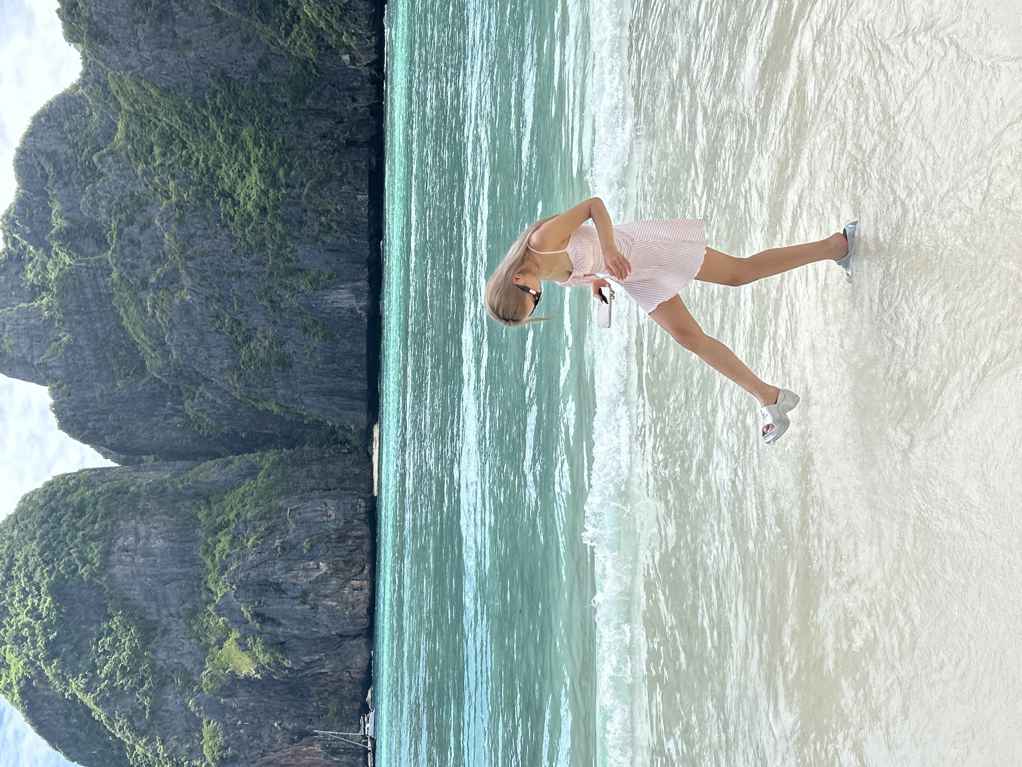 Morning beach activities observed at Ao Nang, Thailand