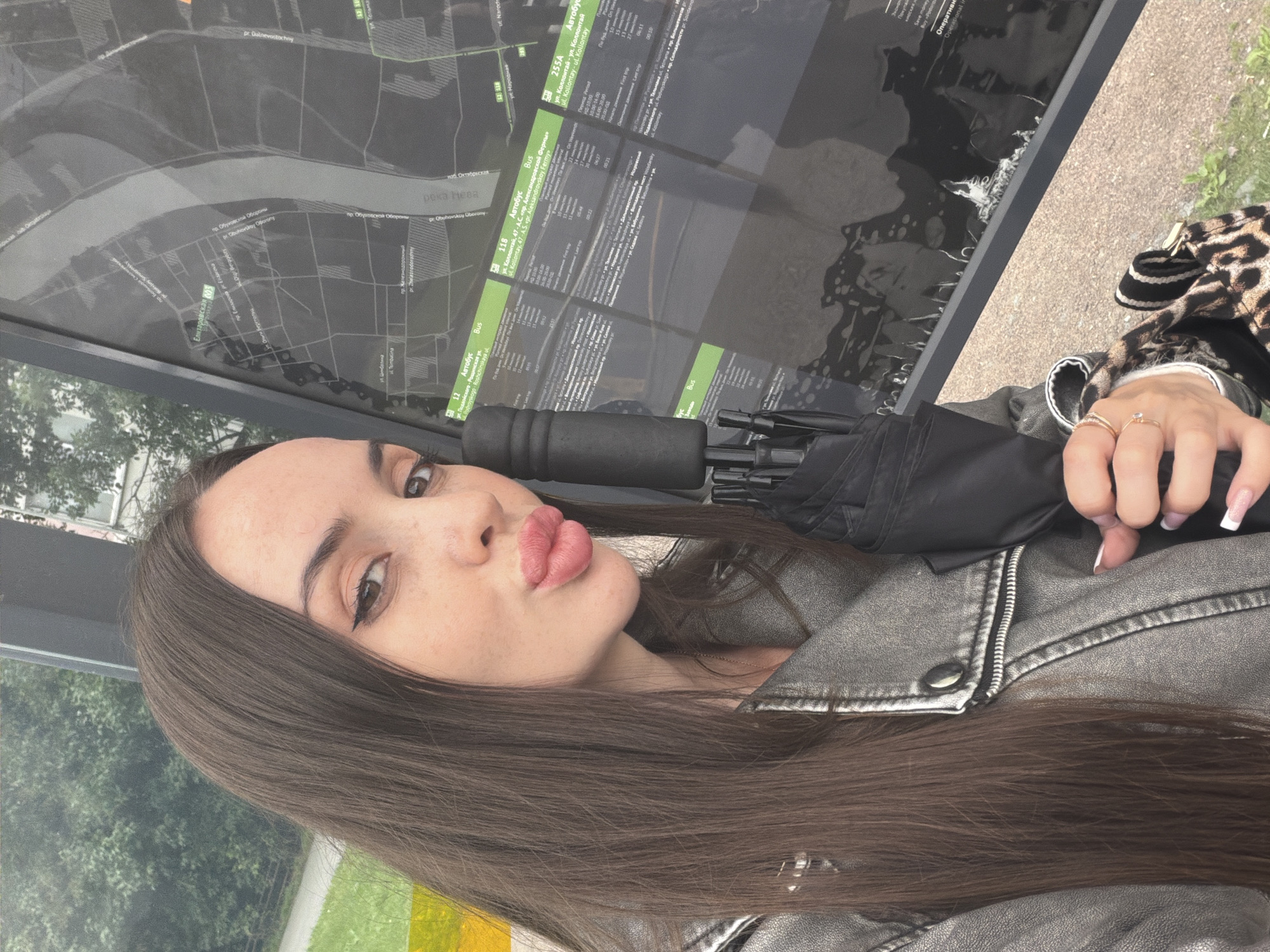 Quick selfie stop at a Saint Petersburg transit map