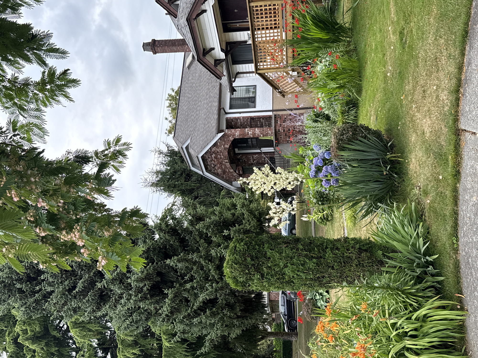 Vancouver front yard gardens in full summer bloom