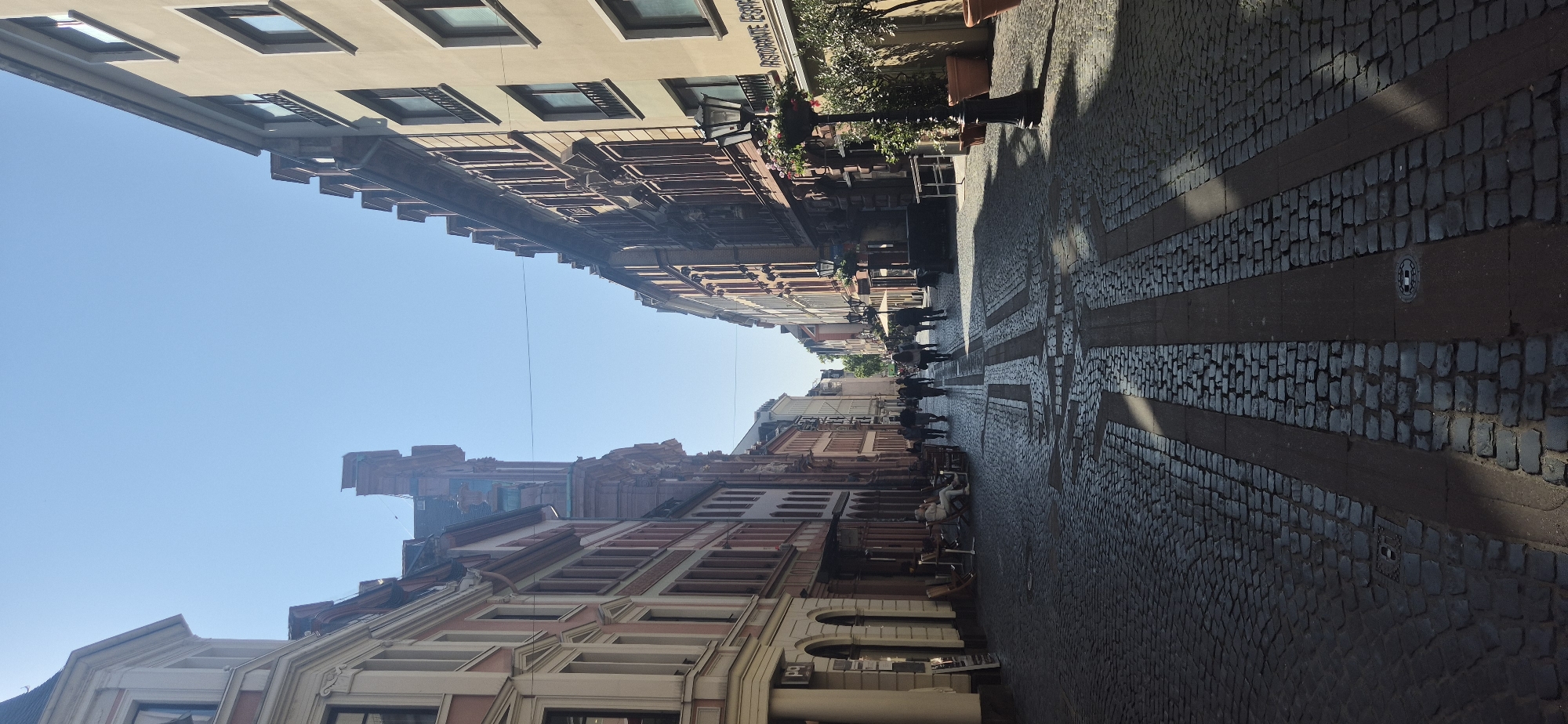 Morning activity on Mainz's historic pedestrian streets