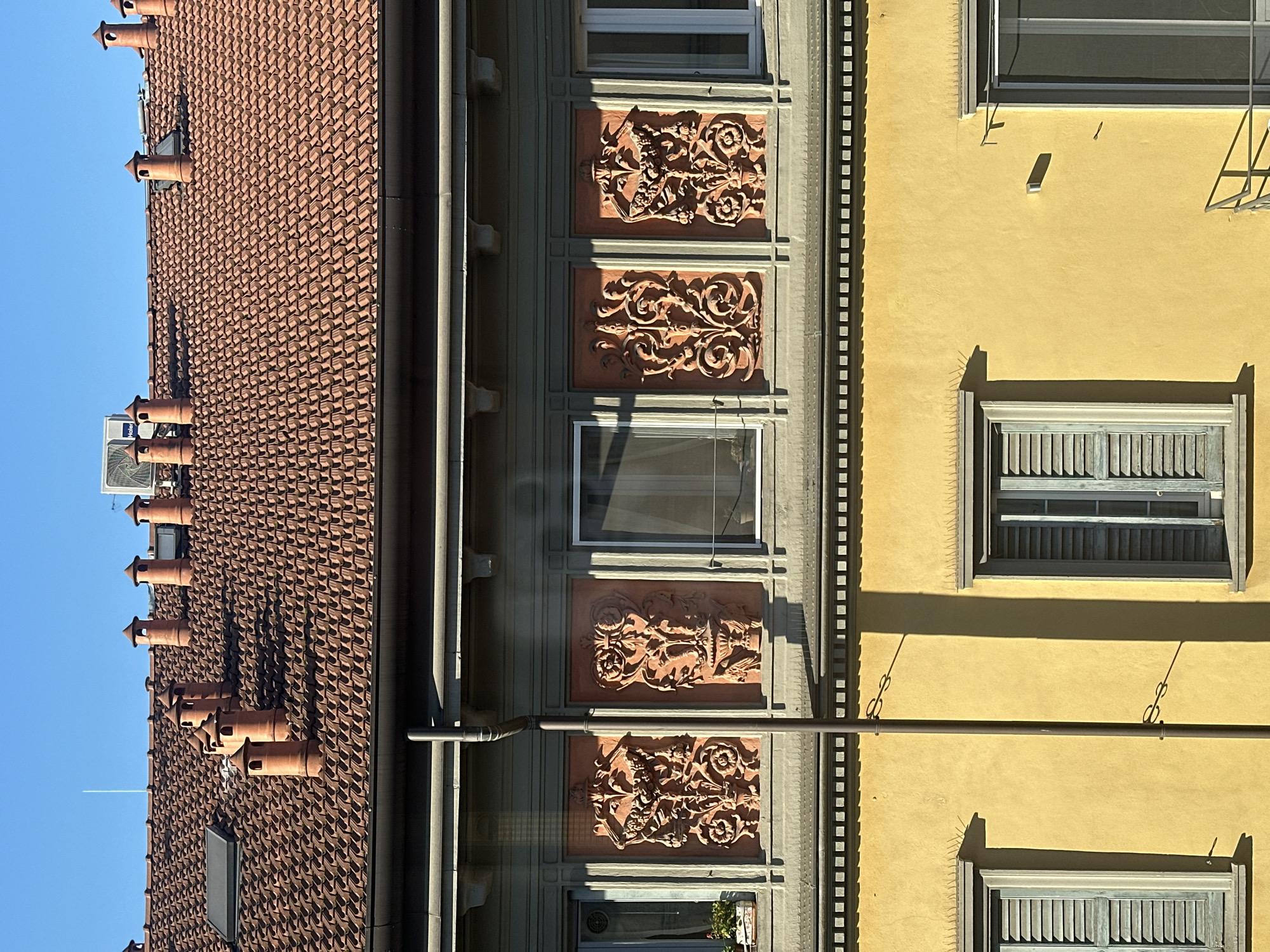 Morning view of residential buildings in Milan Italy