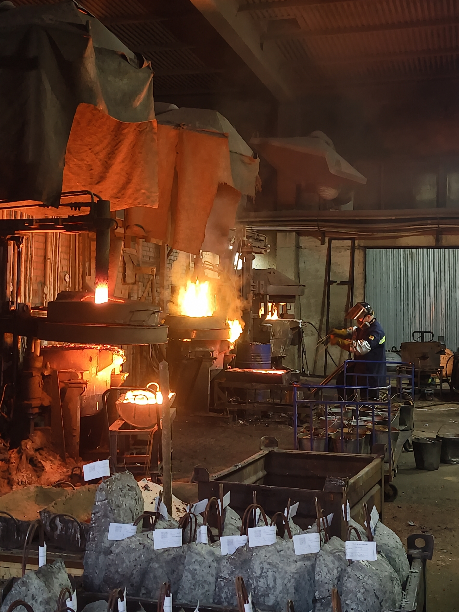 Night shift operations documented at Noviy industrial facility