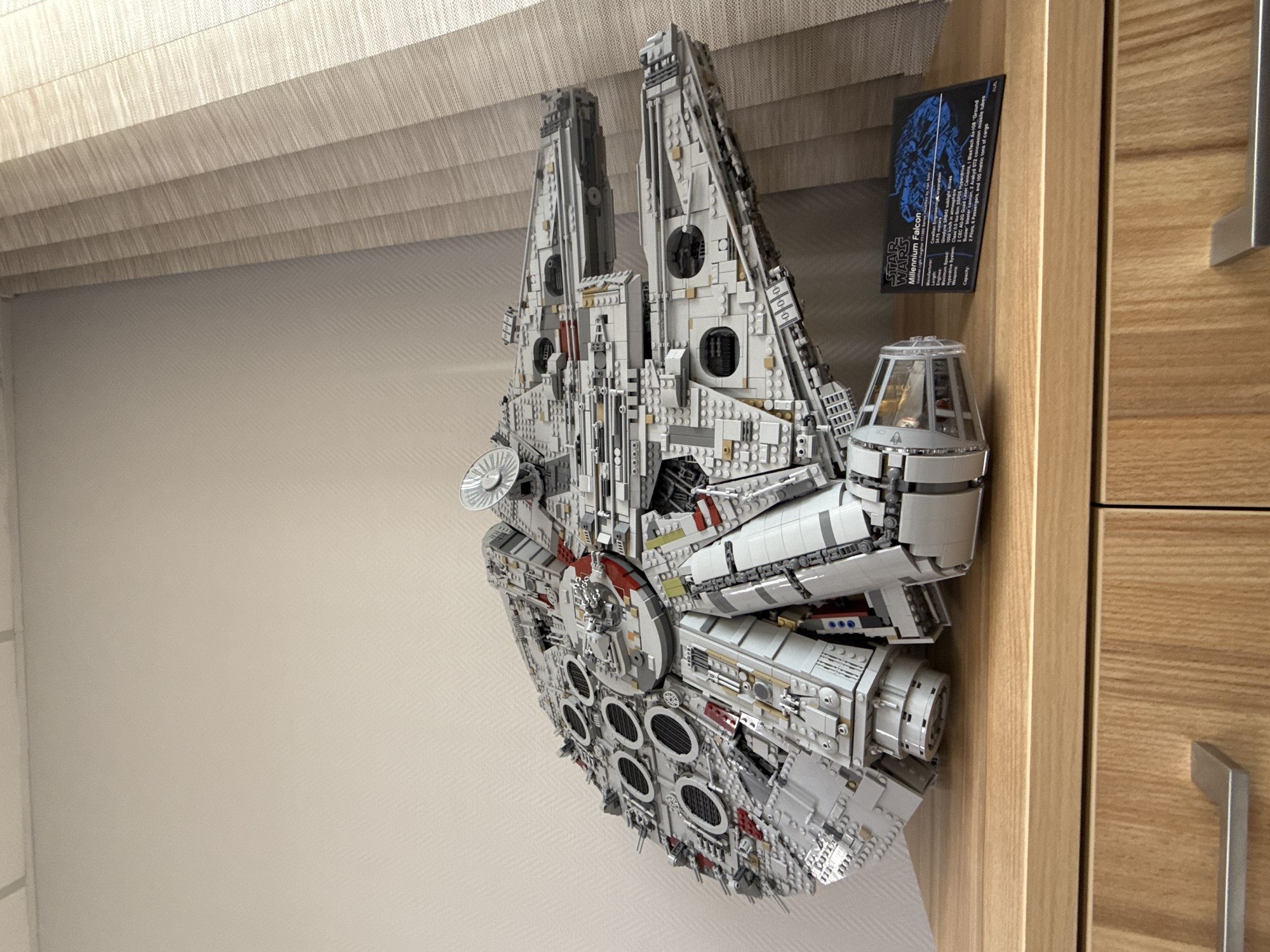 Man takes selfie near LEGO Millennium Falcon in Krasnoyarsk