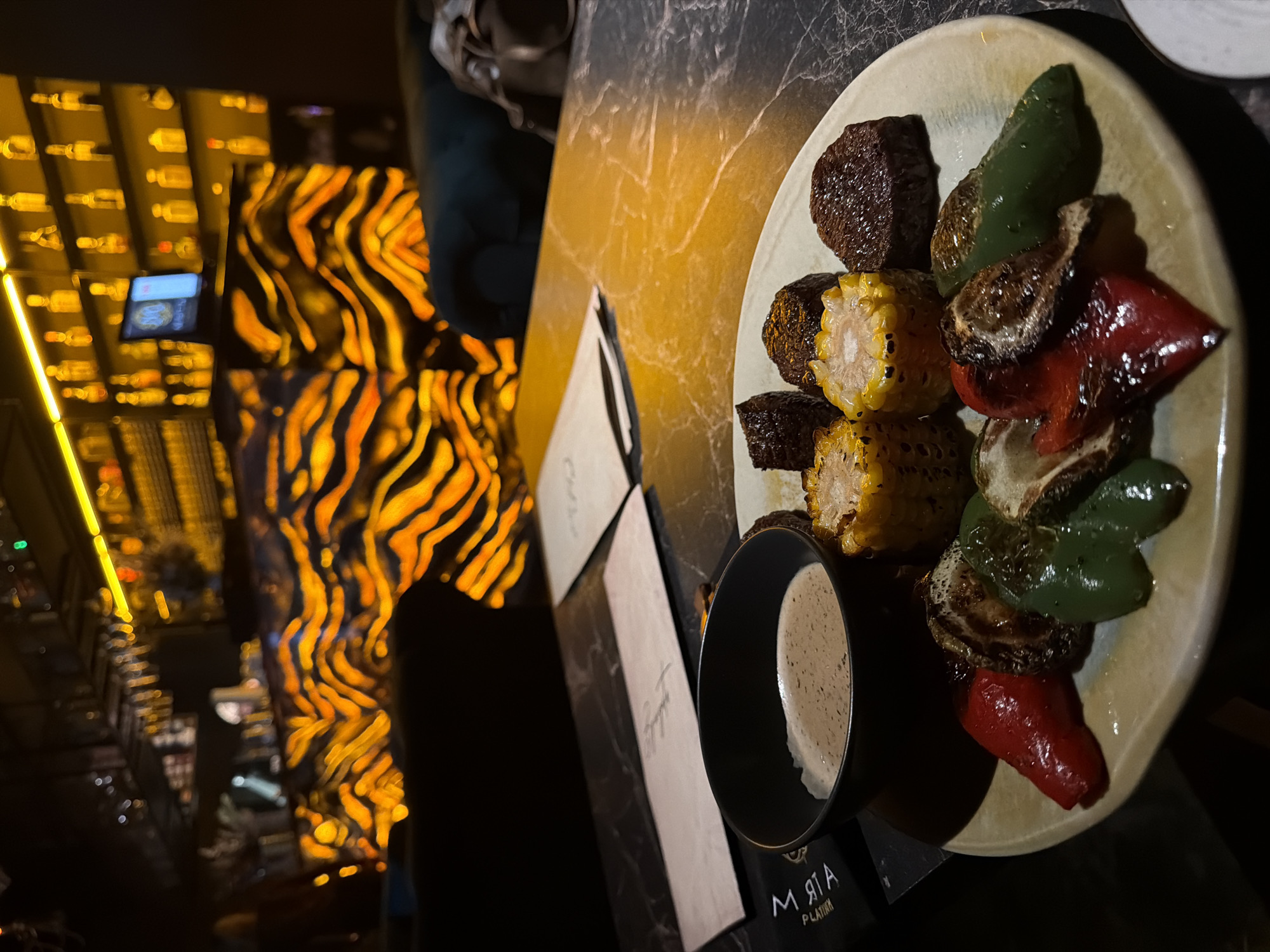 Grilled meal documented at Moscow restaurant