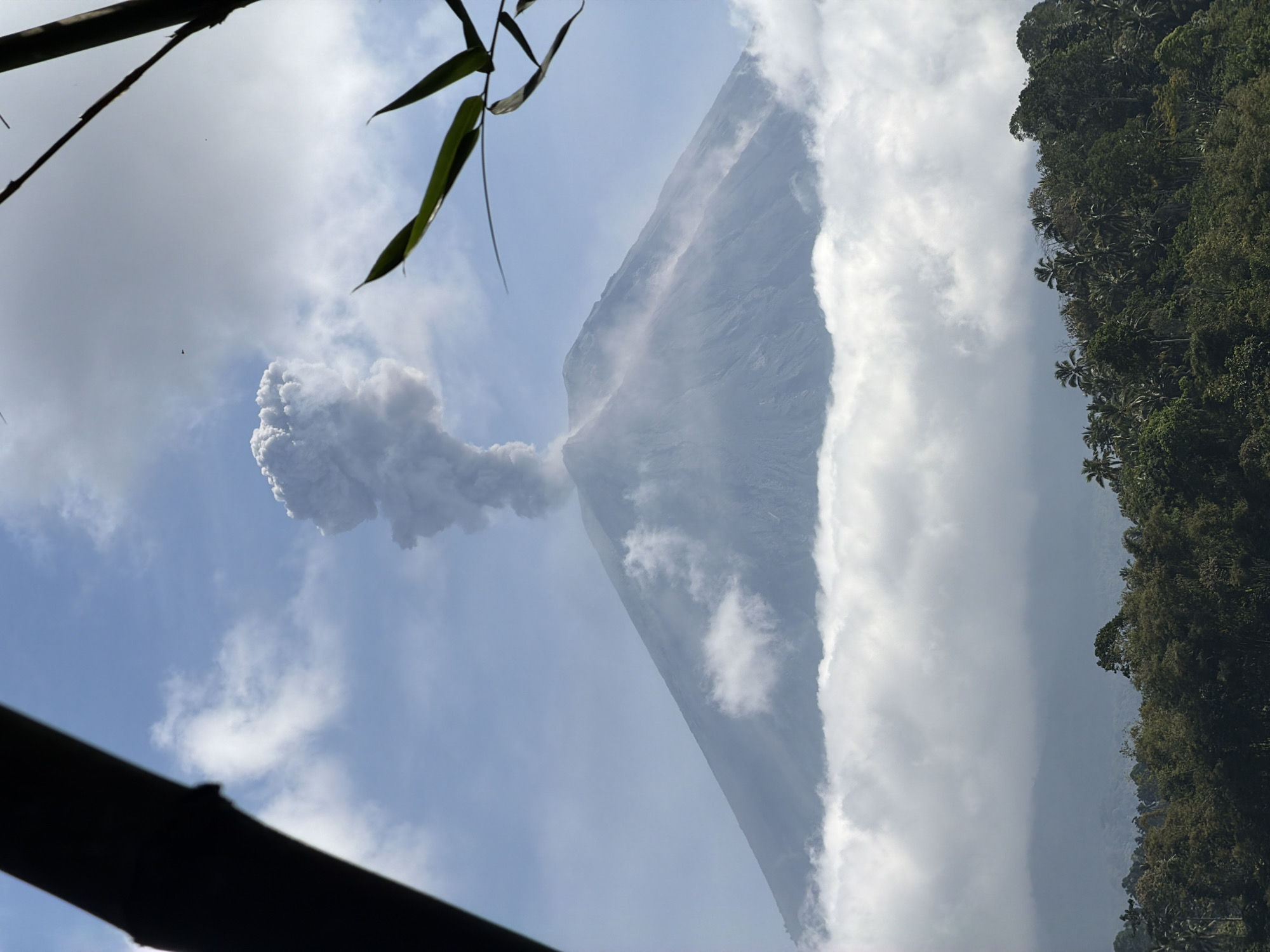 Indonesian volcano actively venting ash over surrounding valley