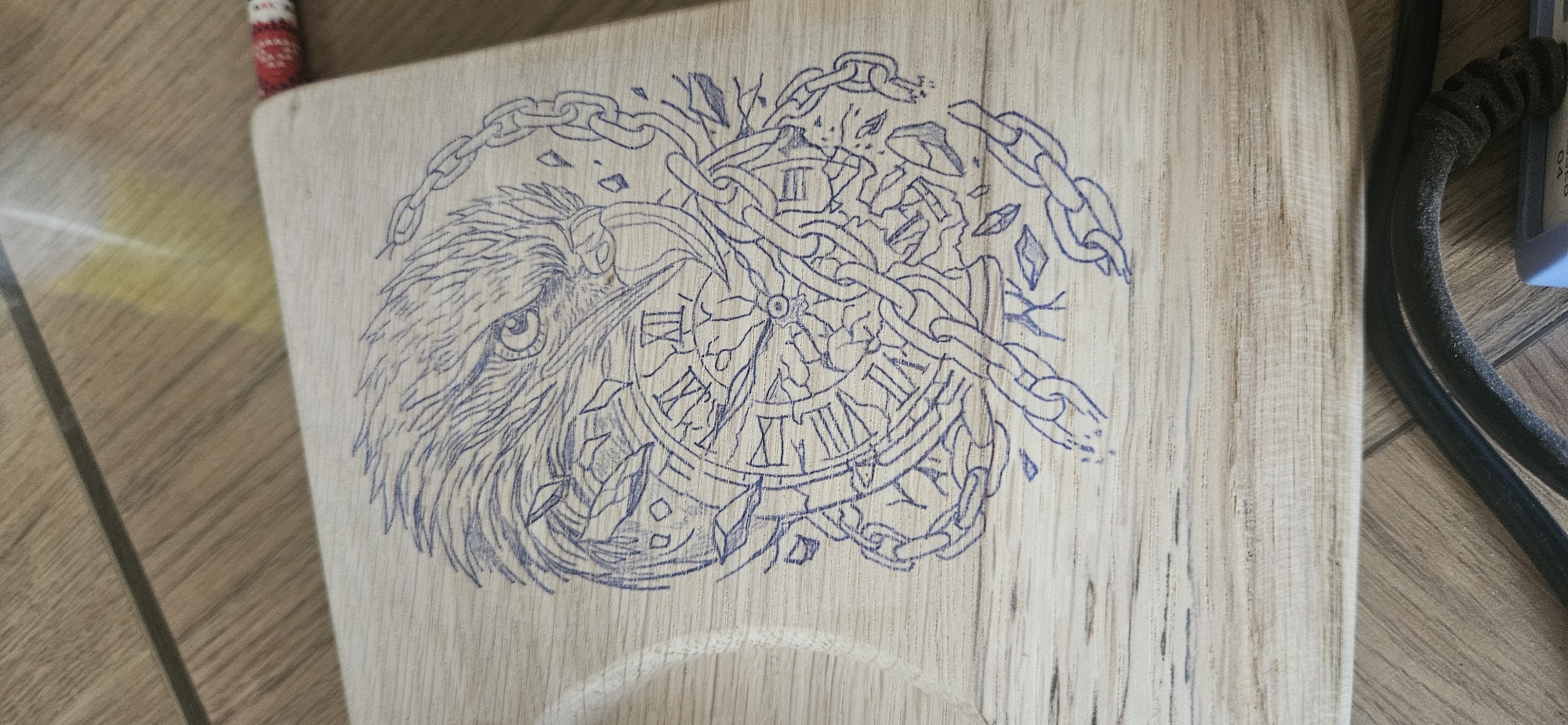 Decorative wooden crafts spotted in Bulgarian town