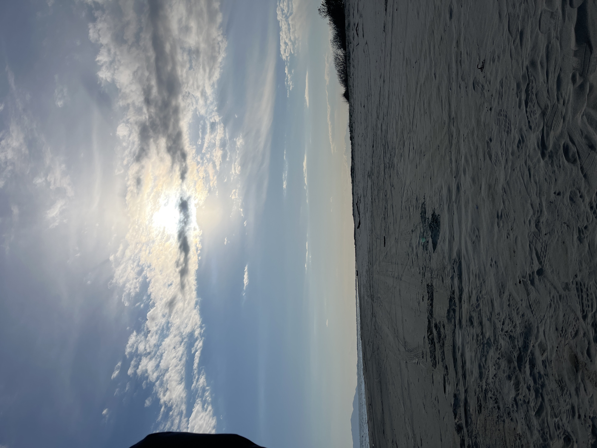 Peaceful Greek beach documented by witness on April afternoon