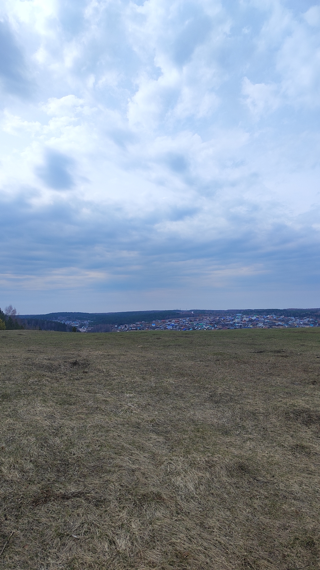 Morning landscape documentation across rural Russian towns