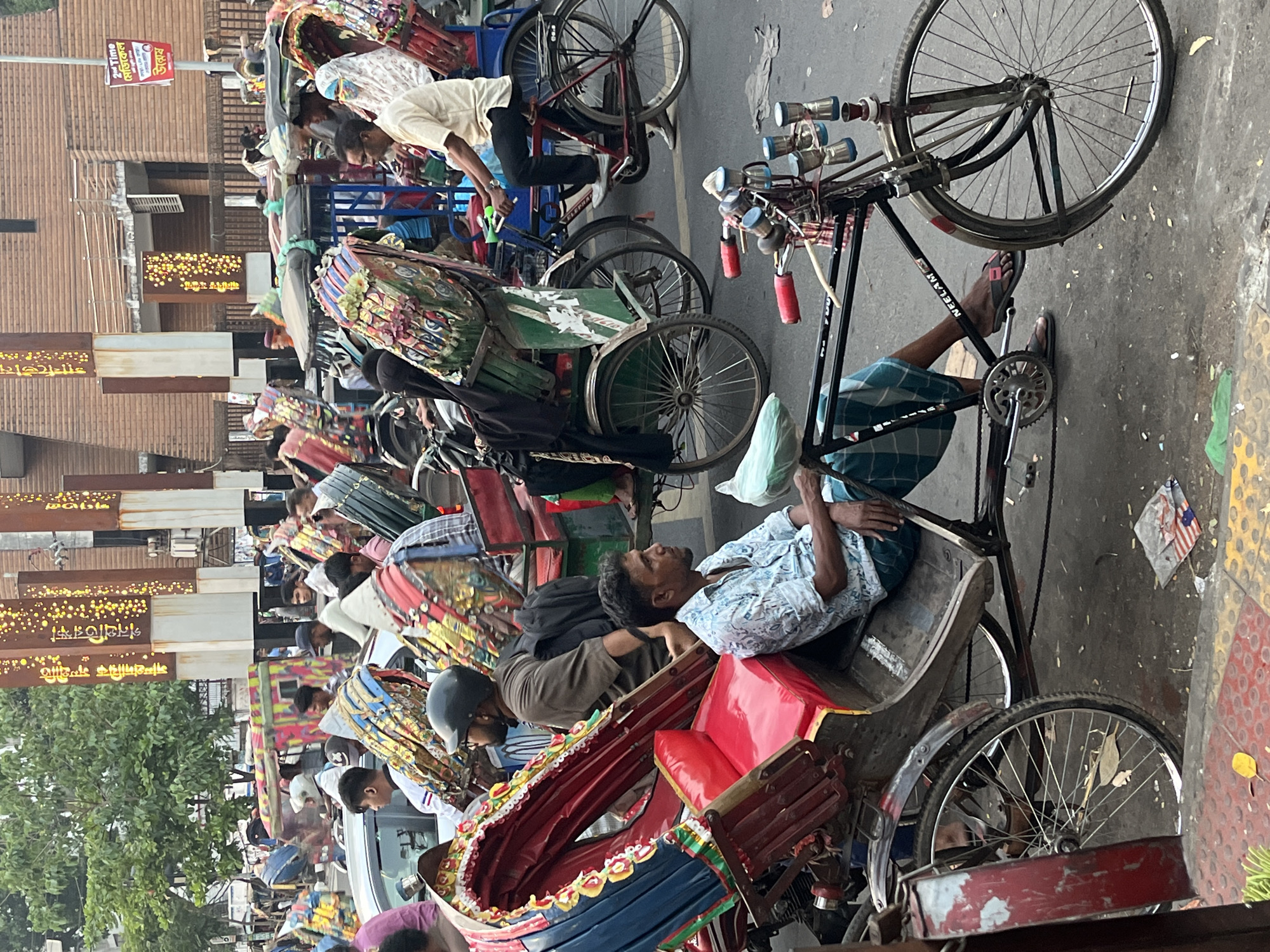 Routine traffic activity captured at busy Dhaka intersection