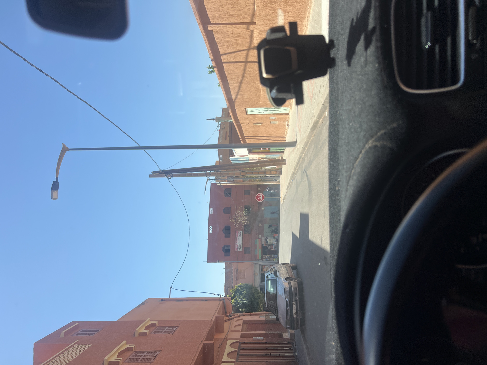 Morning drive documented through Ouaouizert streets in Morocco
