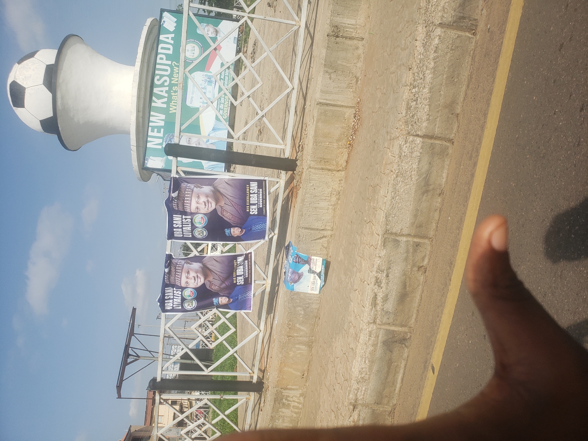 Political campaign materials spotted near monument in Dadi Riba