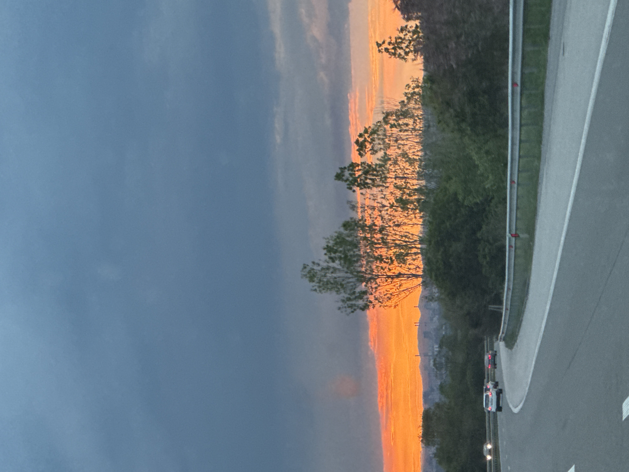 Sunset captured from highway near Lozen, Bulgaria