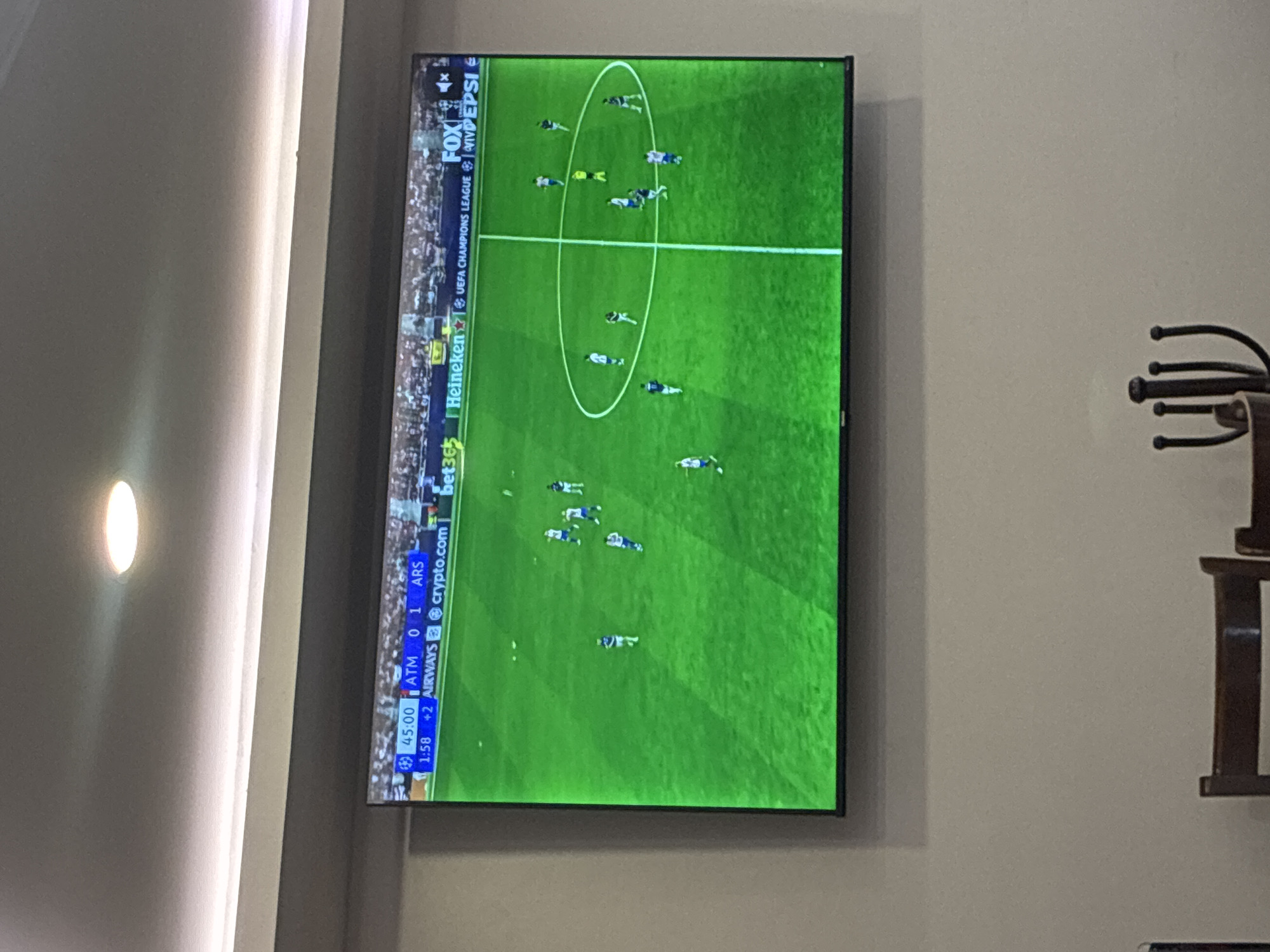 Soccer match viewed on television in Cuautitlán Izcalli home