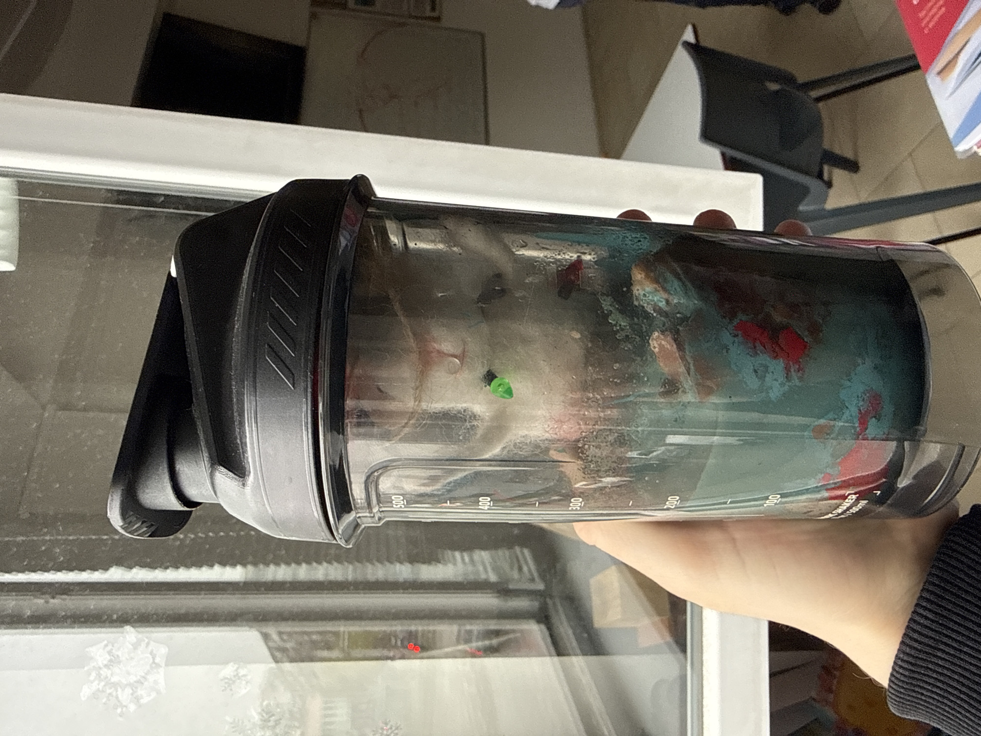 Early morning office coffee and protein shake session