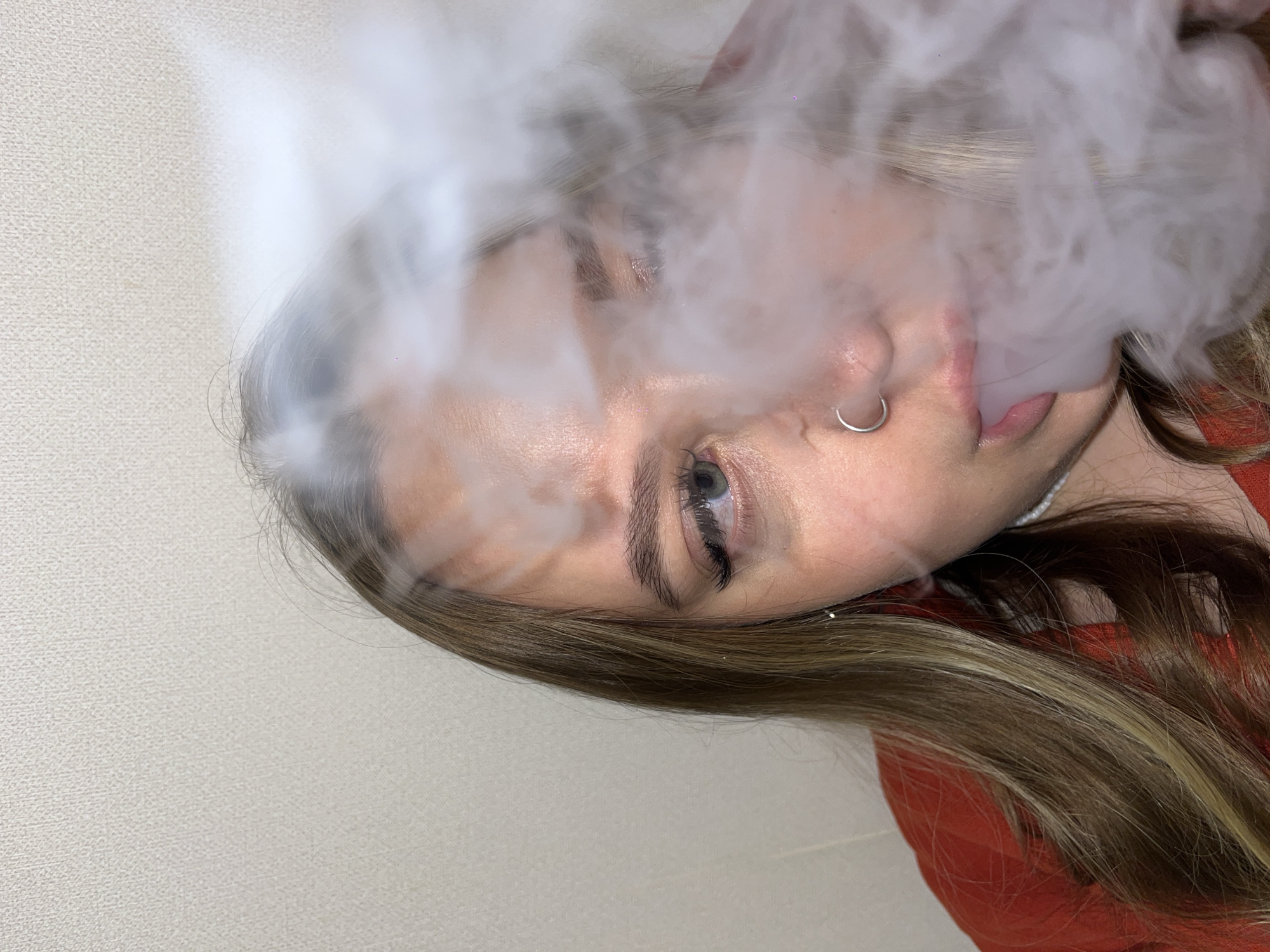 Woman smoking observed in Krasnodar, Russia