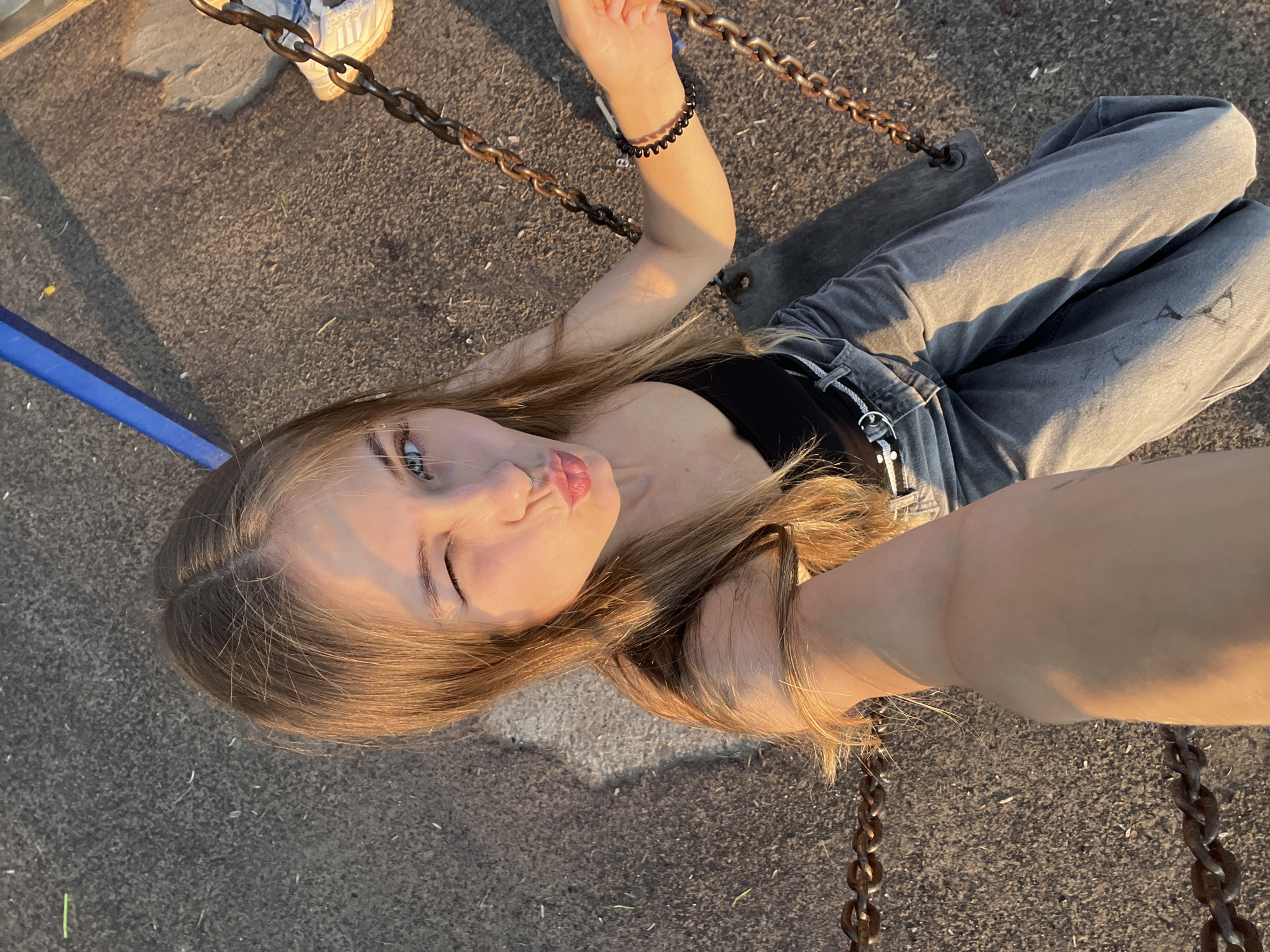 Playground afternoon in Foky with swings, selfies, and toddler playtime