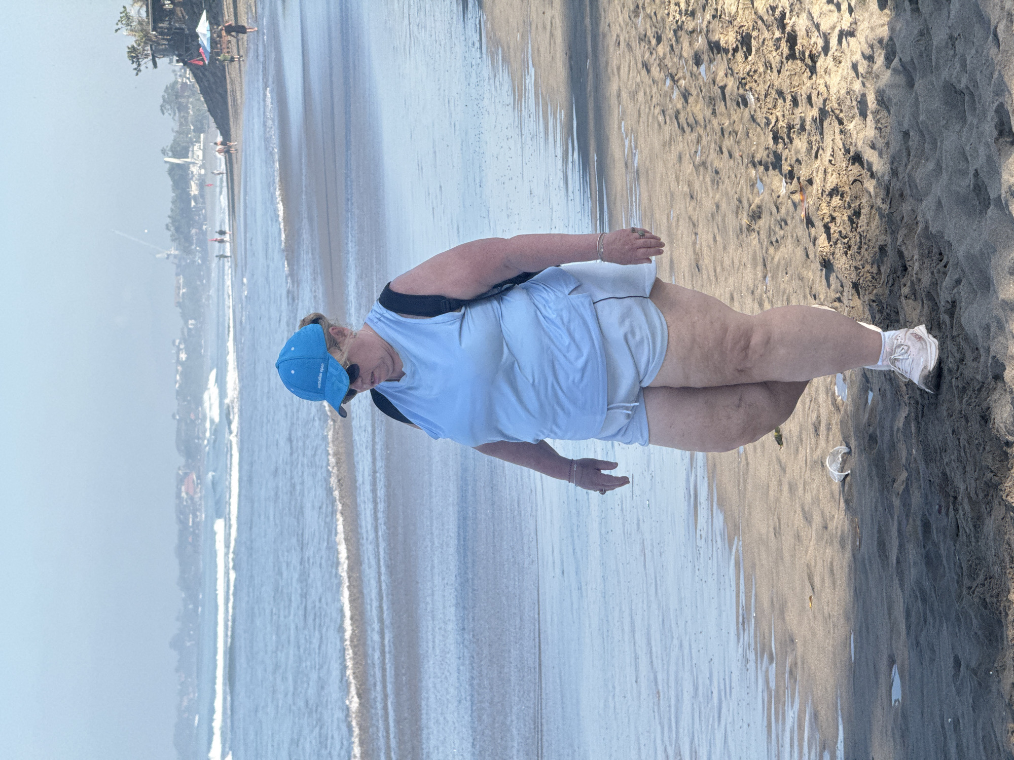 Early morning beach activity observed in North Kuta, Indonesia