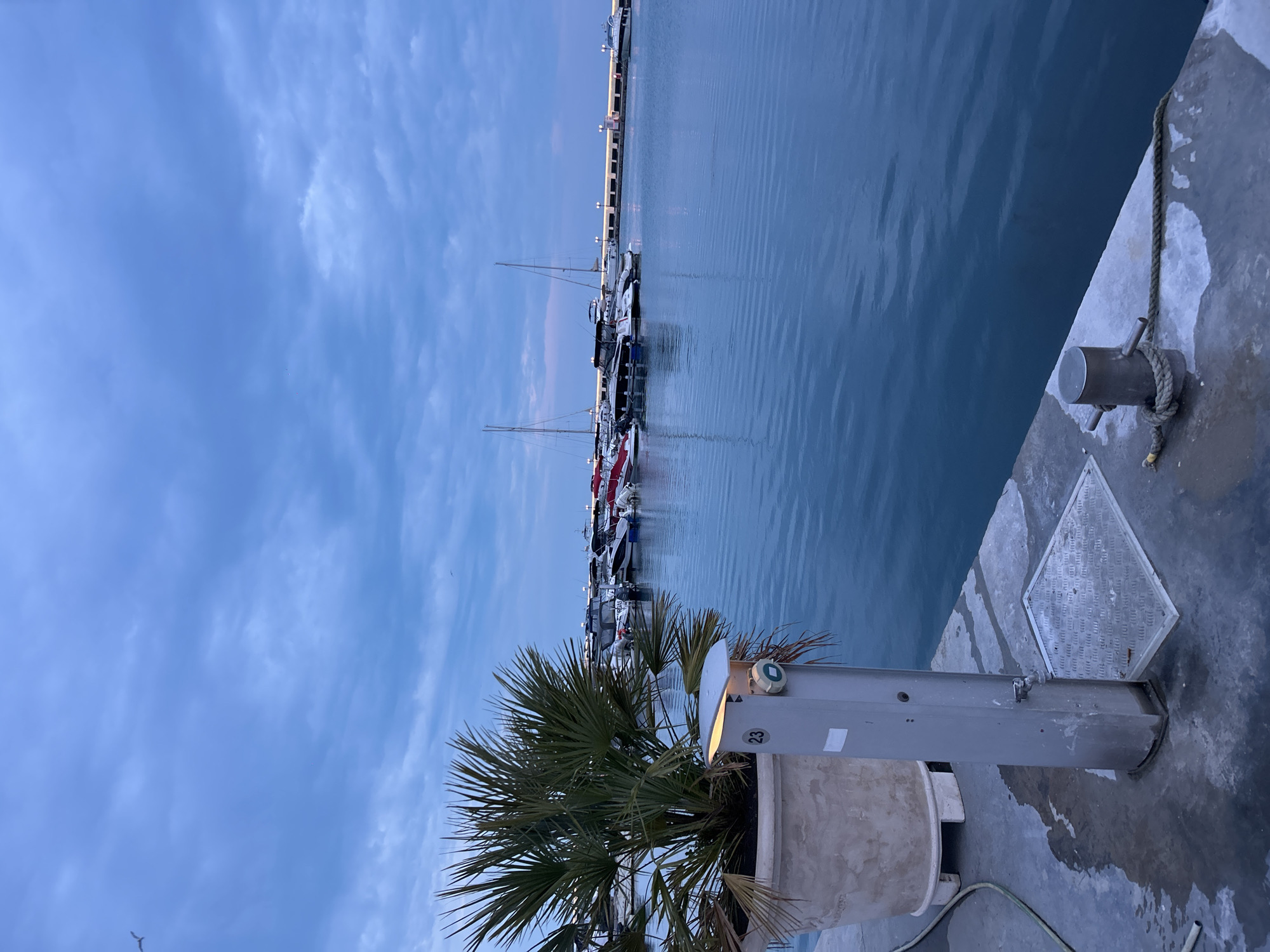 Evening dining and marina scenes captured at same location