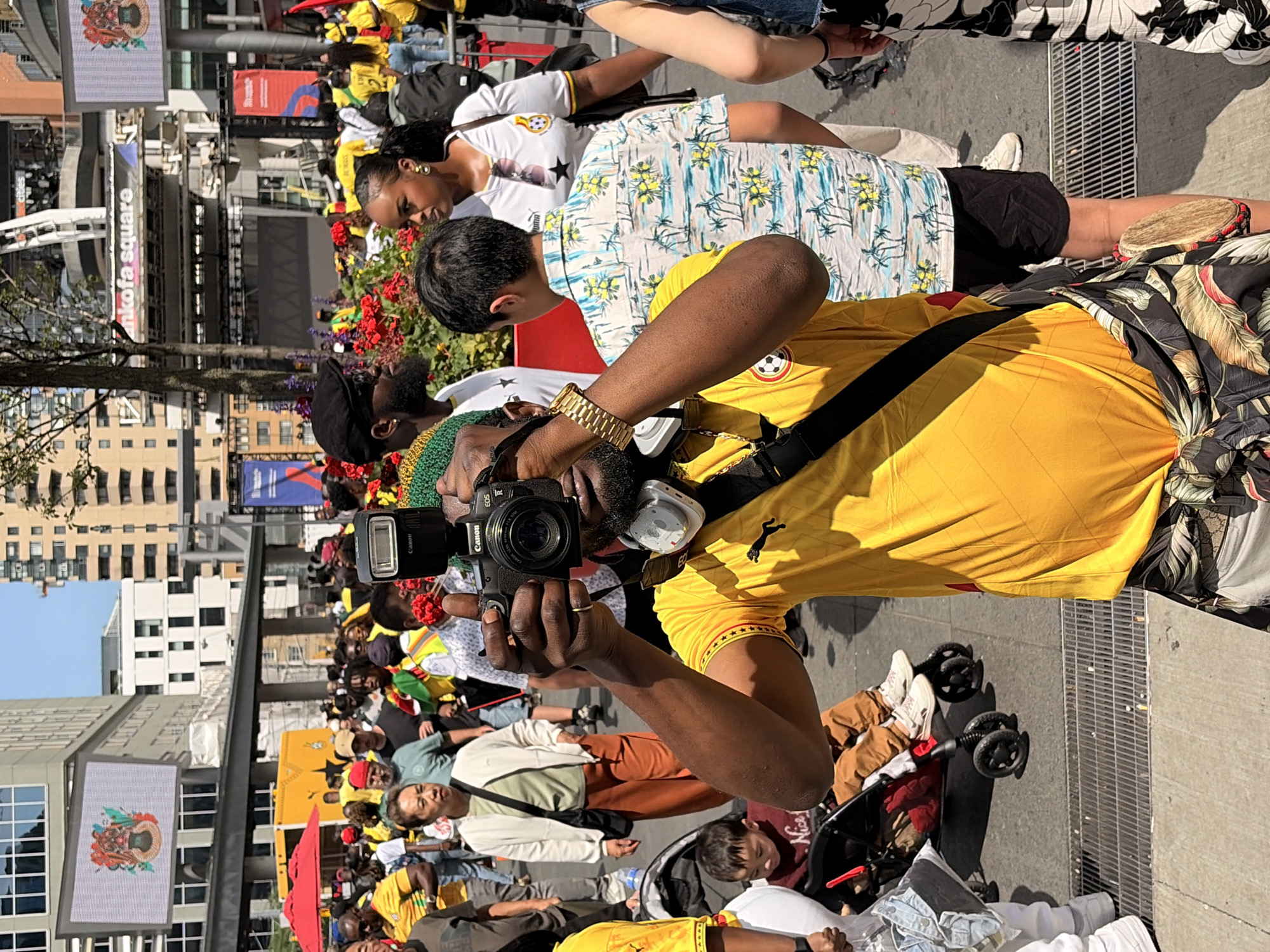 Summer evening buzz at Yonge-Dundas Square, Toronto
