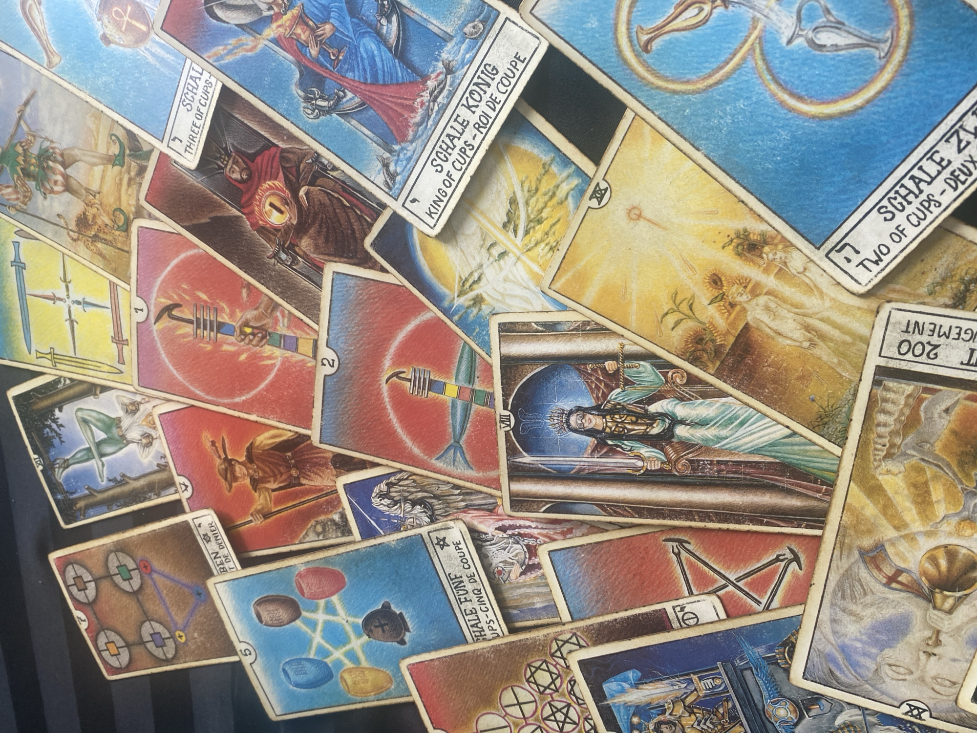 Tarot cards spread documented in Ratsada, Thailand morning scene