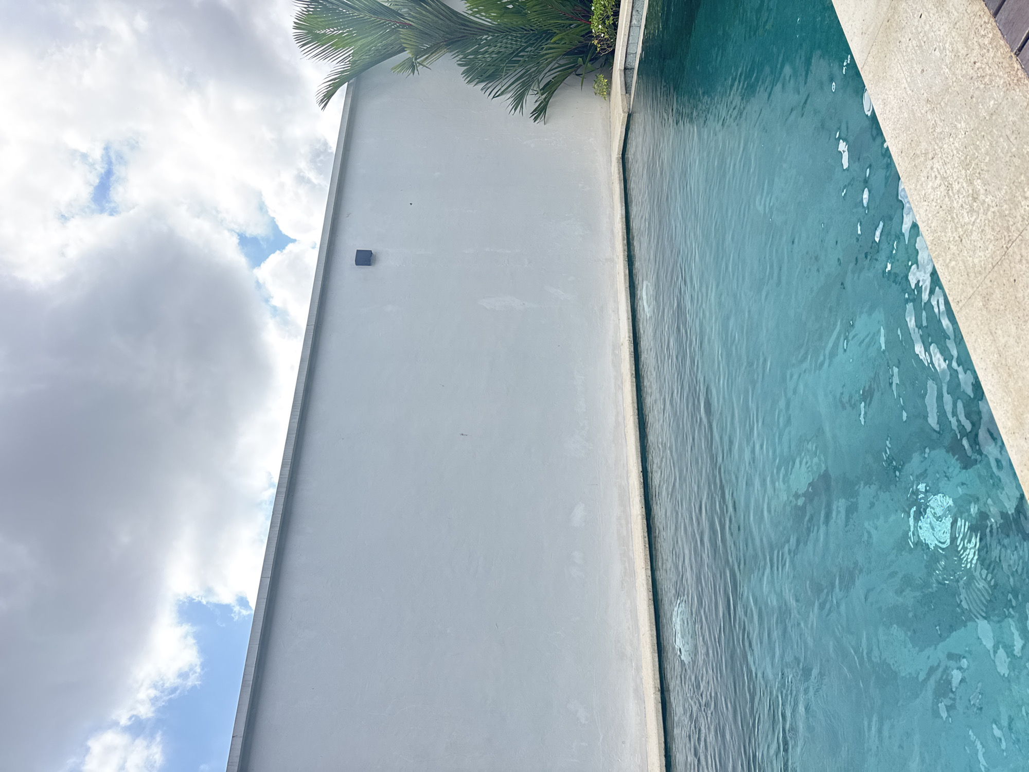 Poolside hangout at a tropical private pool