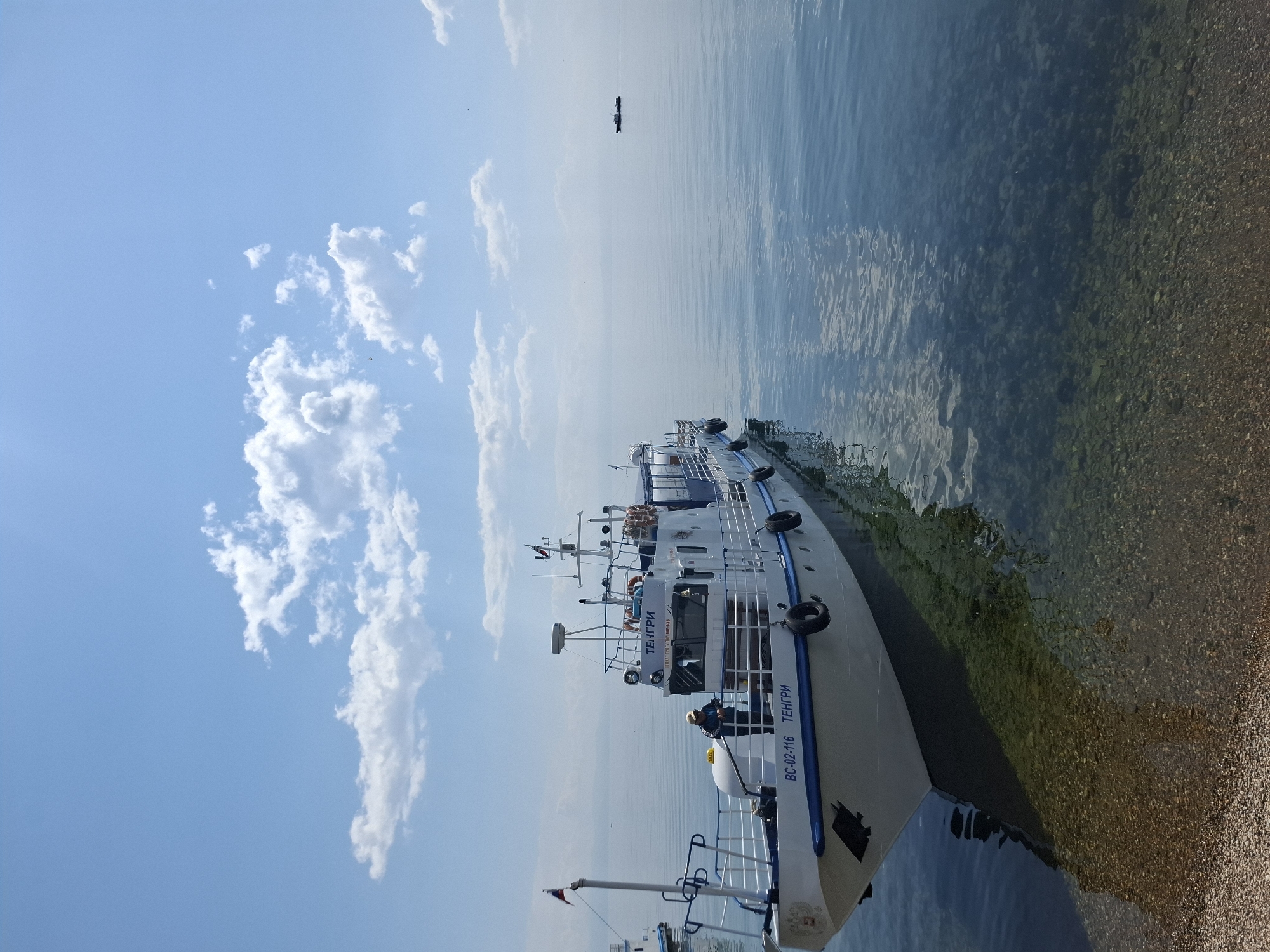 Quiet morning on Lake Baikal's shore at Listvyanka