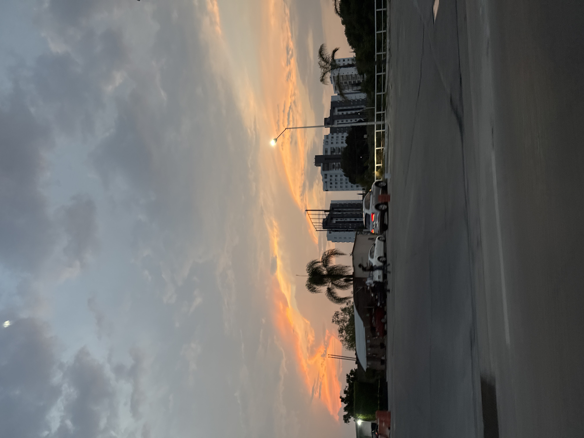 Dusk street scene captured in Puebla, Mexico