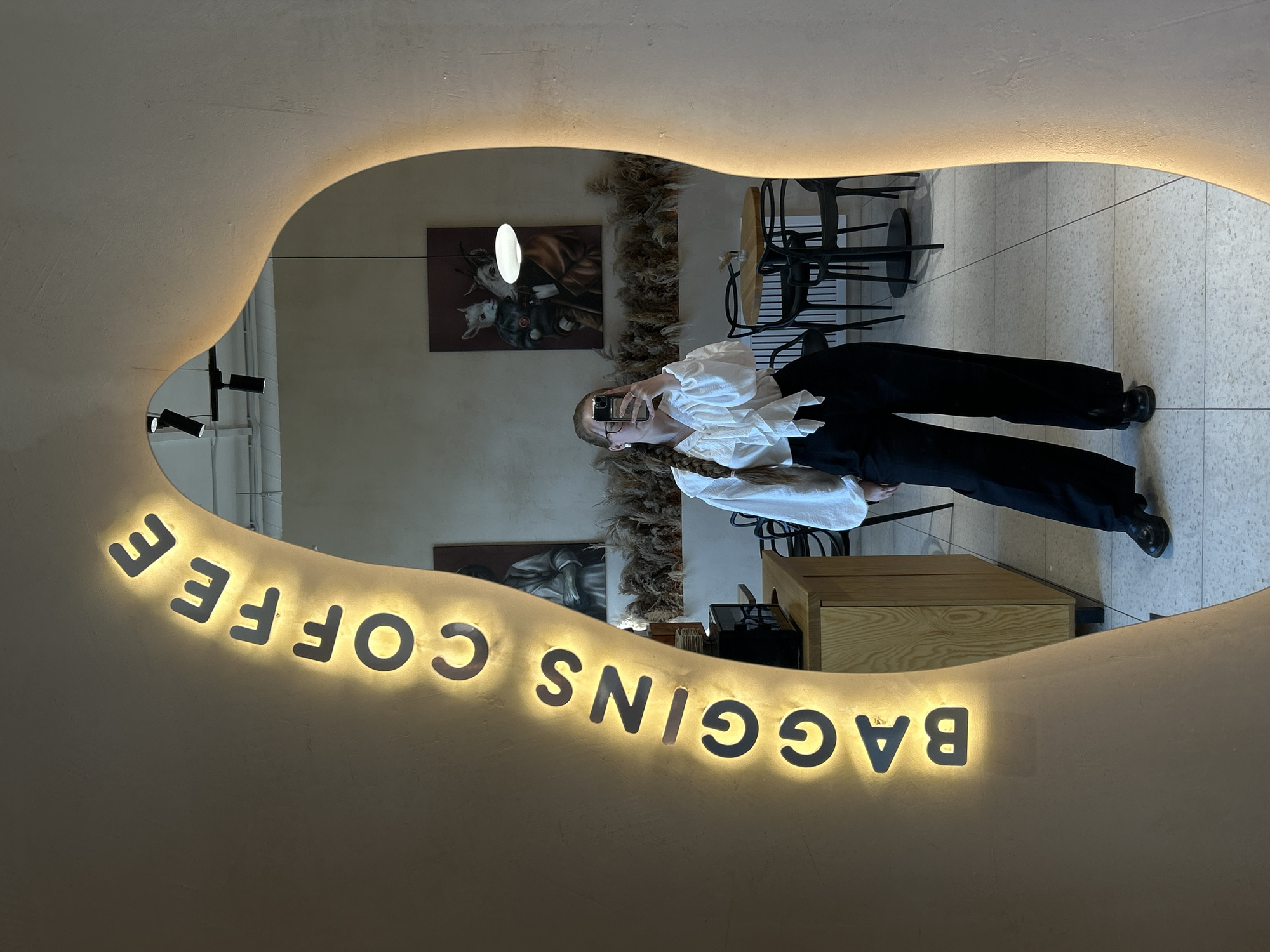 Morning selfies captured at Baggins Coffee in Saint Petersburg