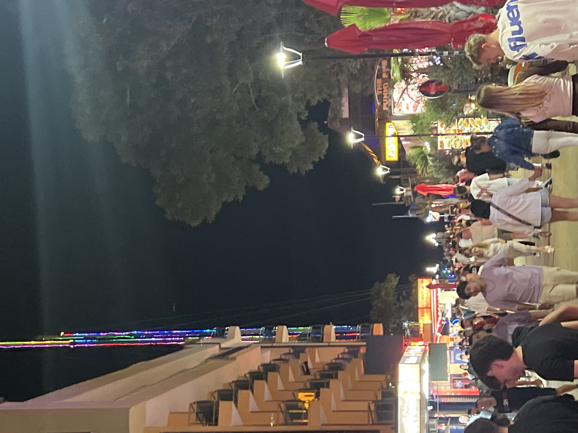 Nesebar Old Town pedestrian street buzzing on a summer night