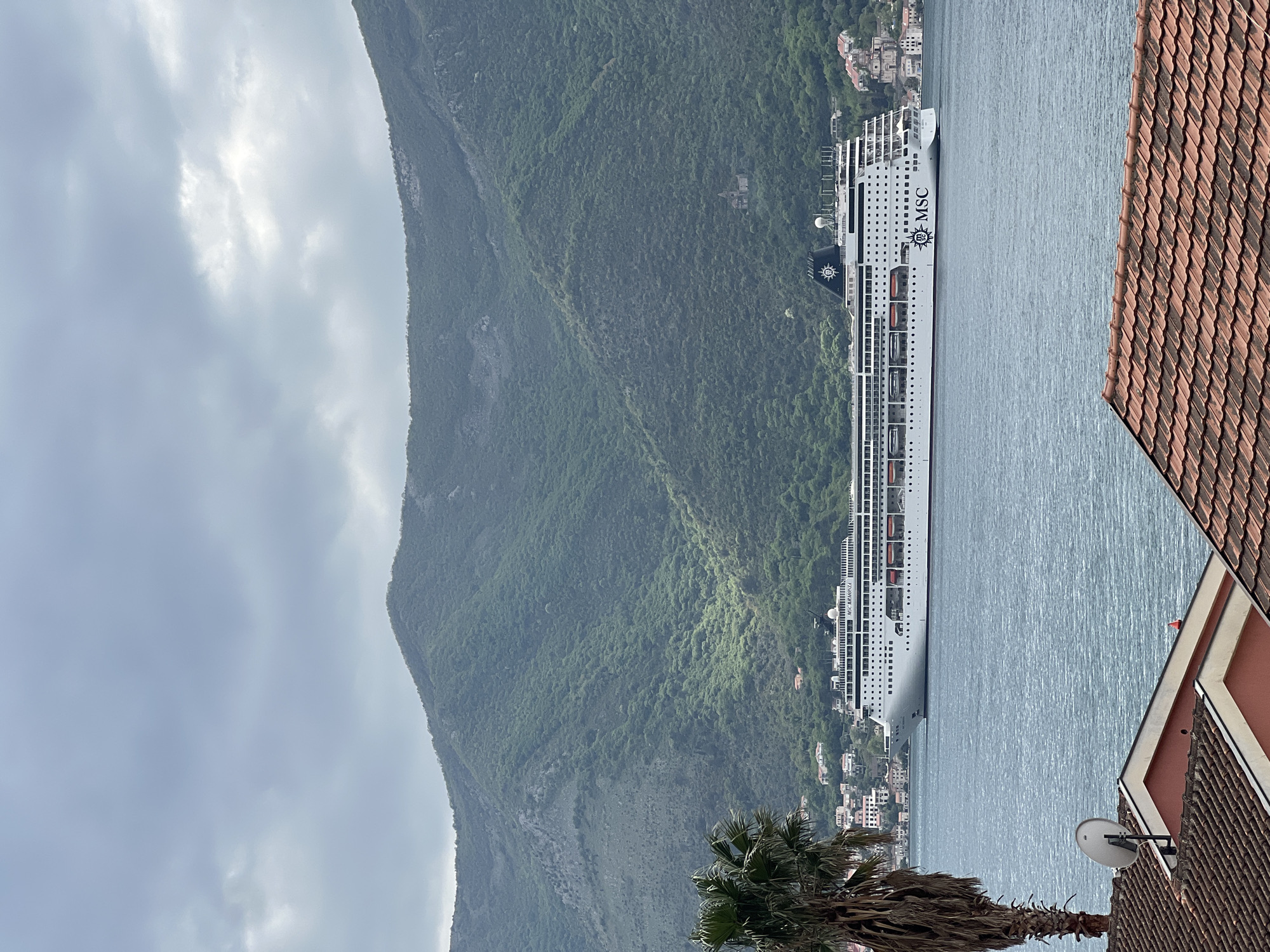 MSC cruise ship spotted in Dobrota bay, Montenegro