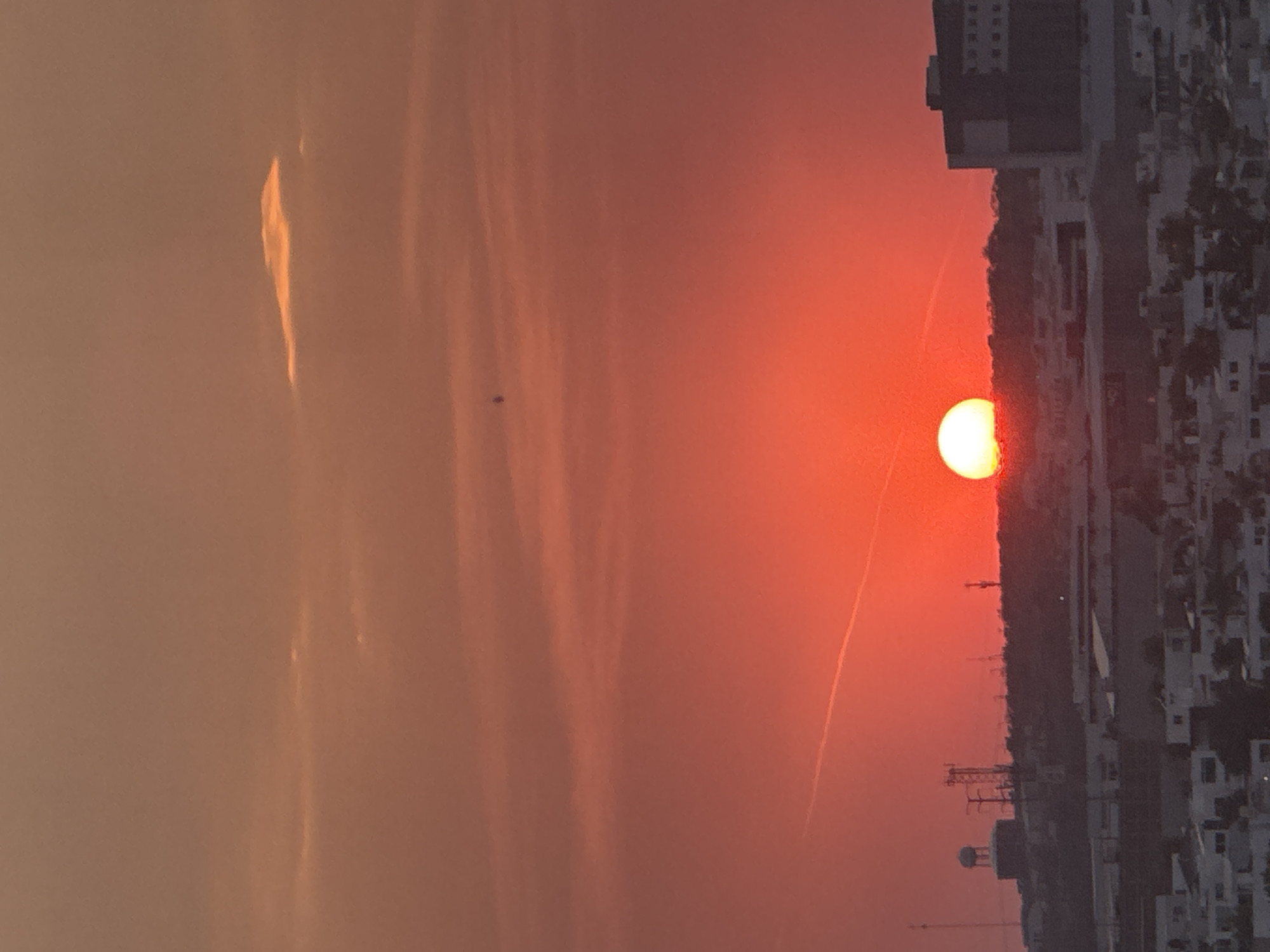 Sunset observed over León, Mexico skyline