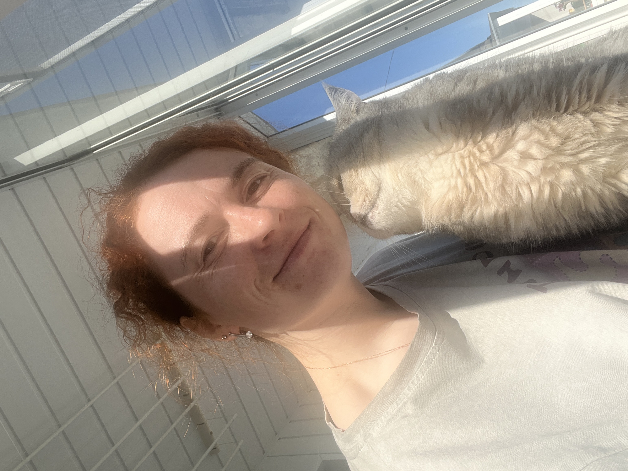 Woman photographs playful cat encounter in Chaikovsky, Russia