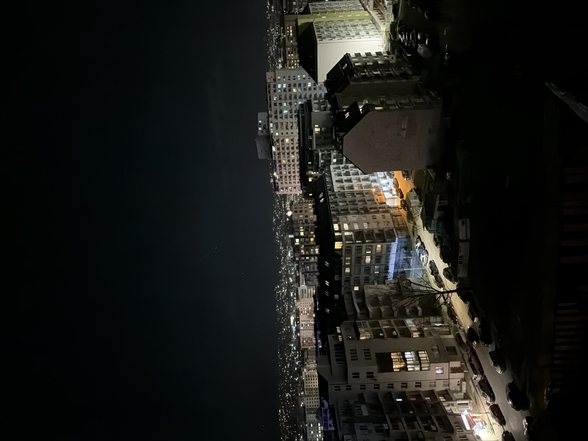 Nighttime cityscape captured from elevated view in Sofia