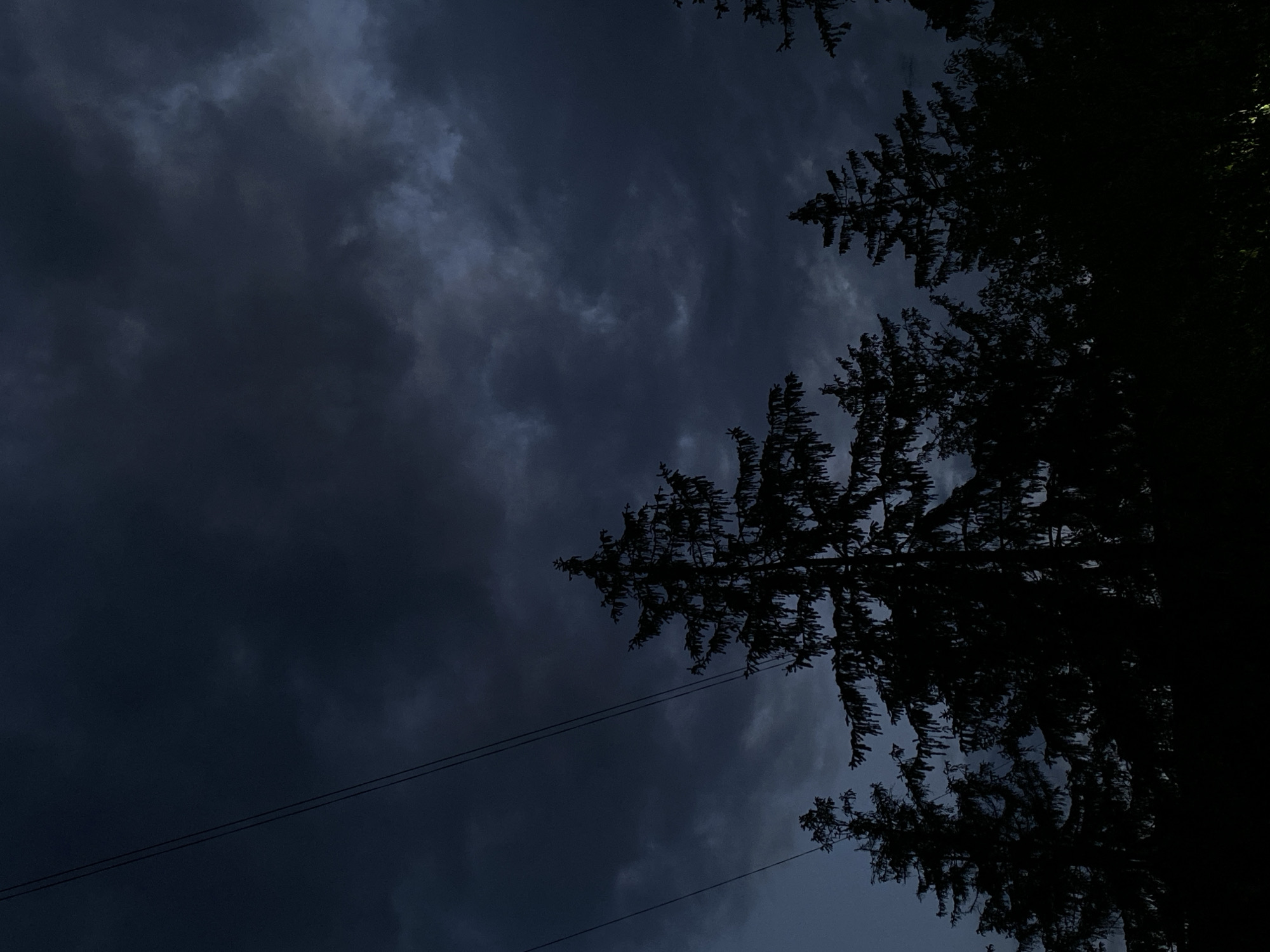Mixed sky views and street scenes captured during overcast evening