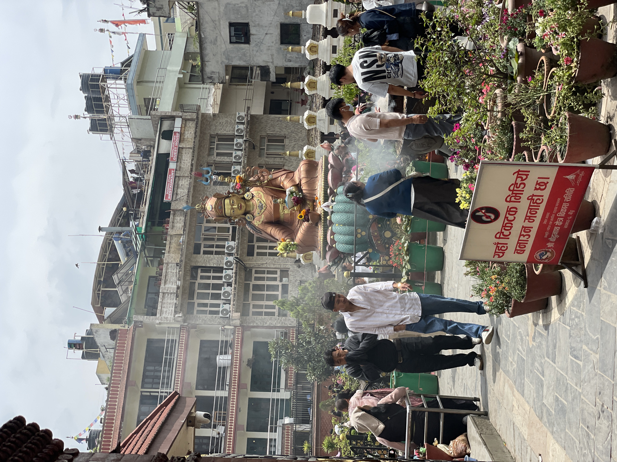 Morning street life and temple visits documented across Kathmandu