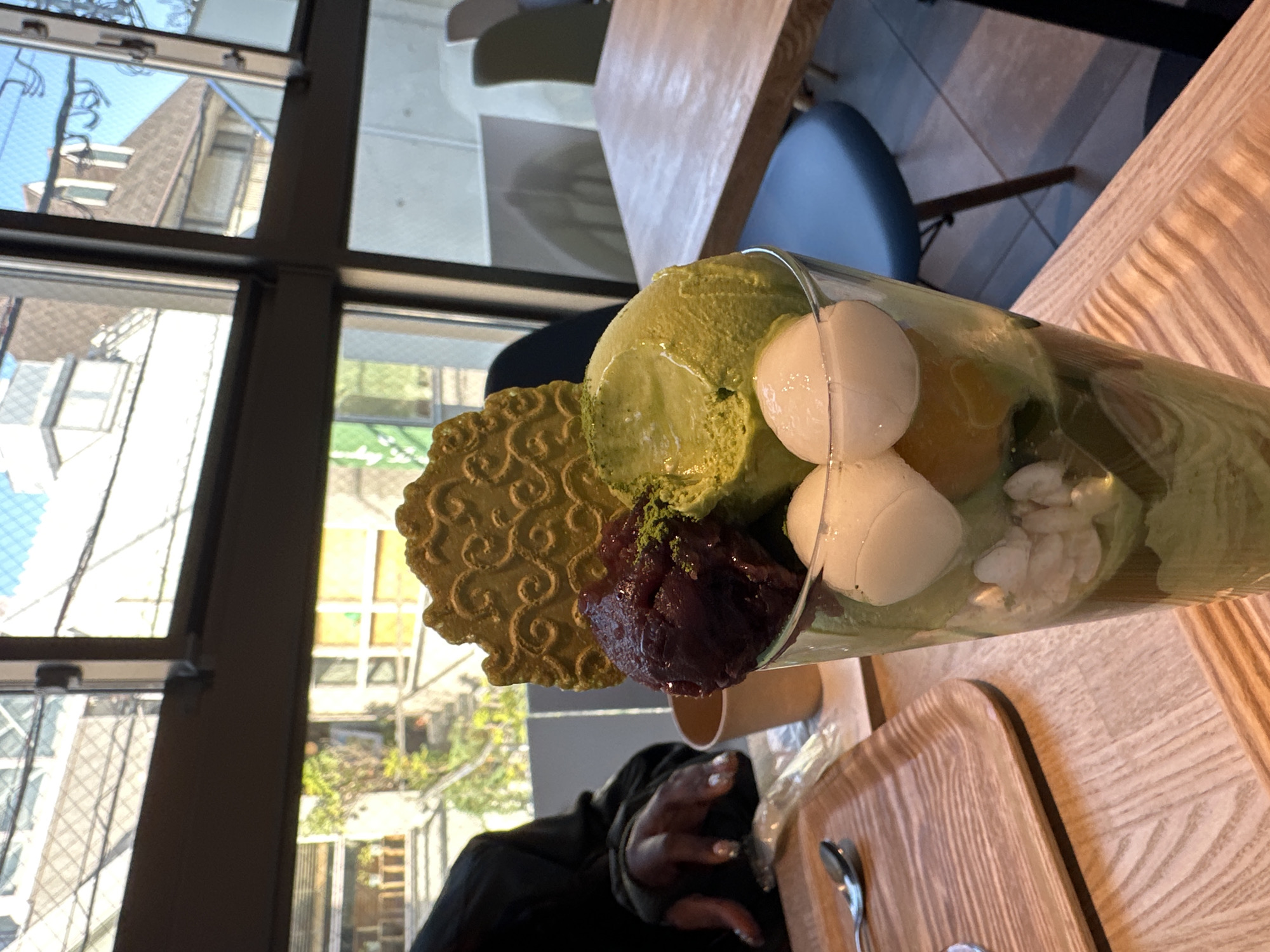 Matcha parfait dessert photographed in Setagaya, Japan