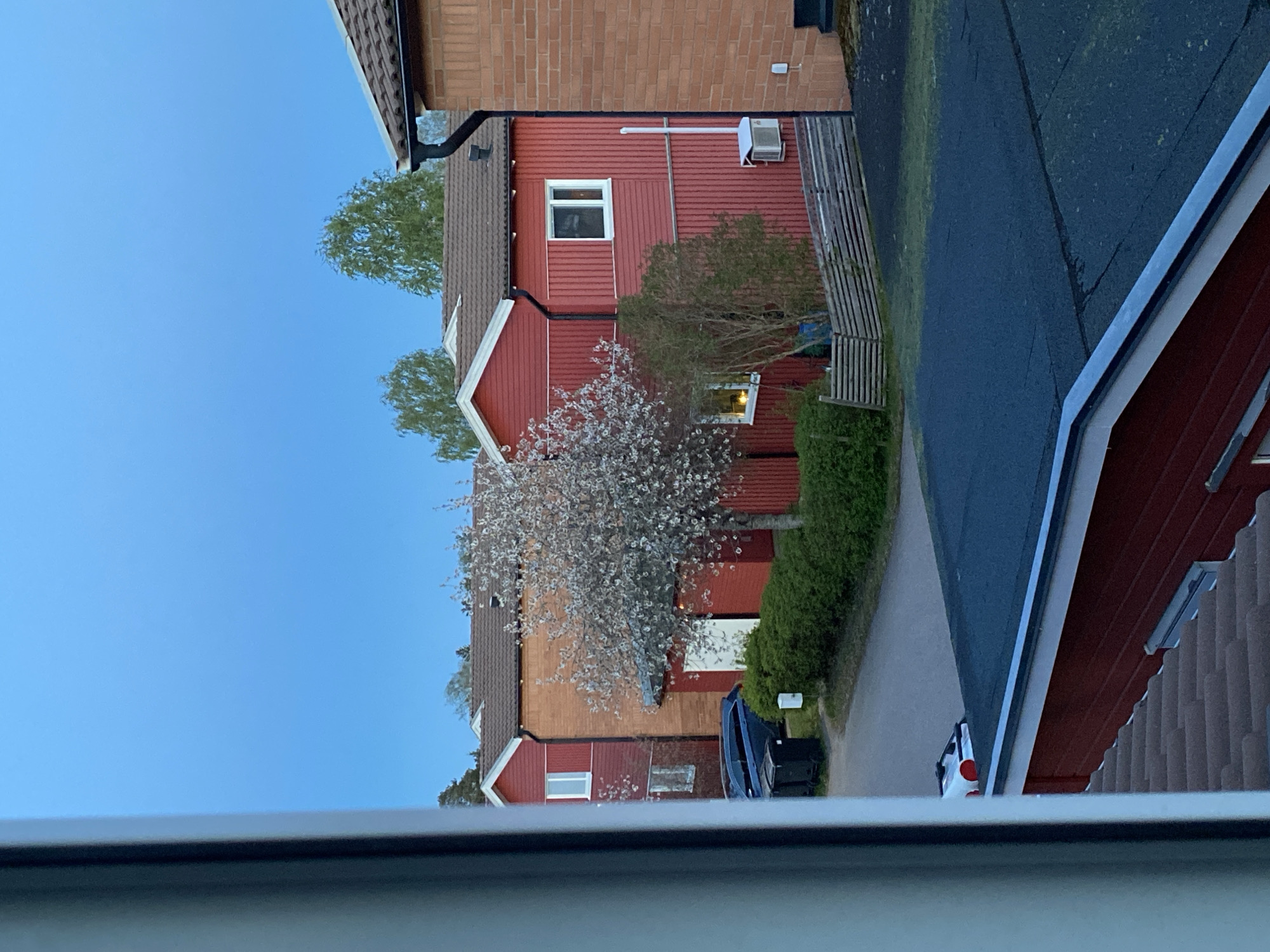 Quiet evening documented in Swedish residential neighborhood