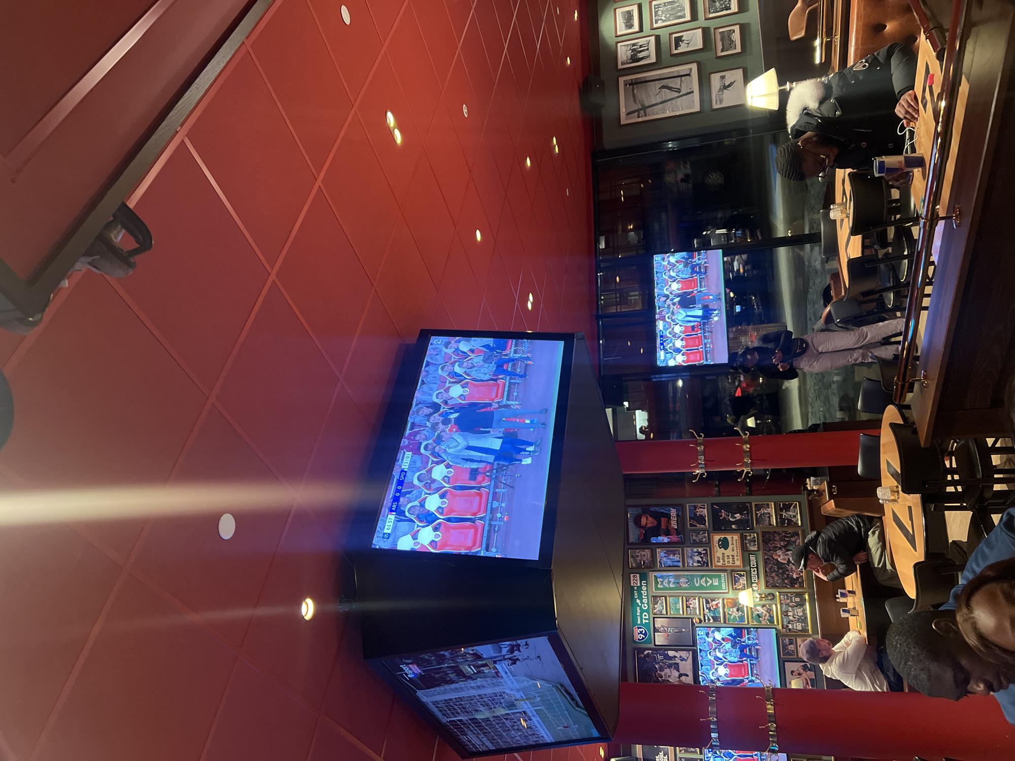 Soccer match viewed at sports pub in Hemsedal, Norway