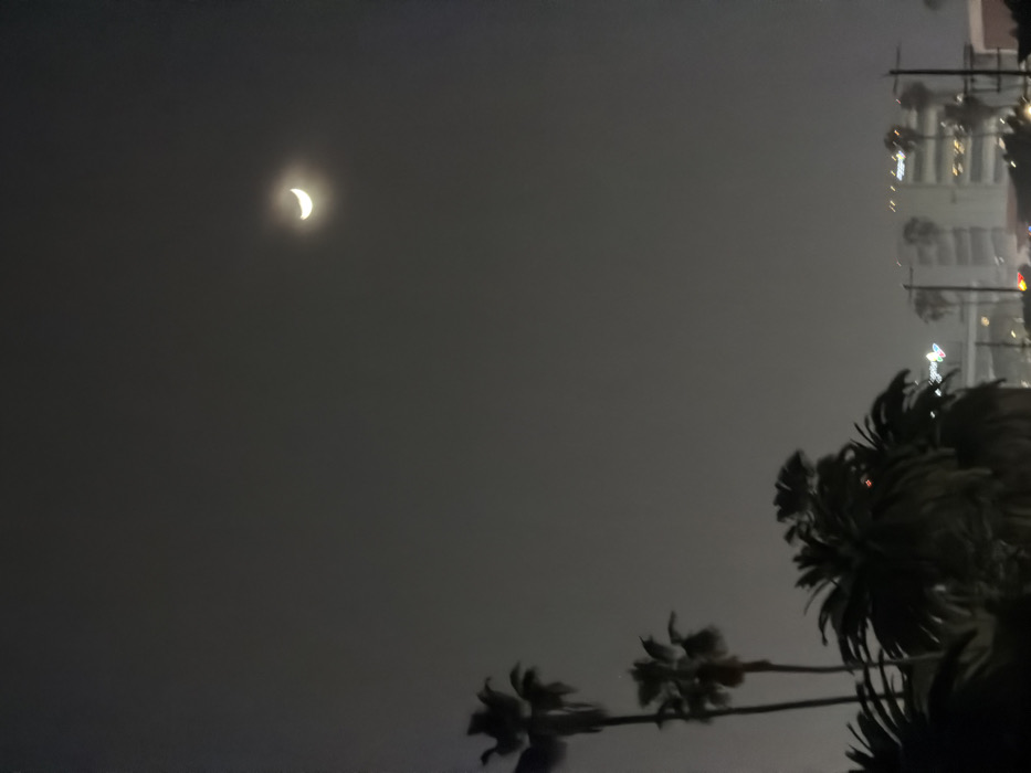 Hazy atmospheric conditions observed over nighttime Los Angeles skyline