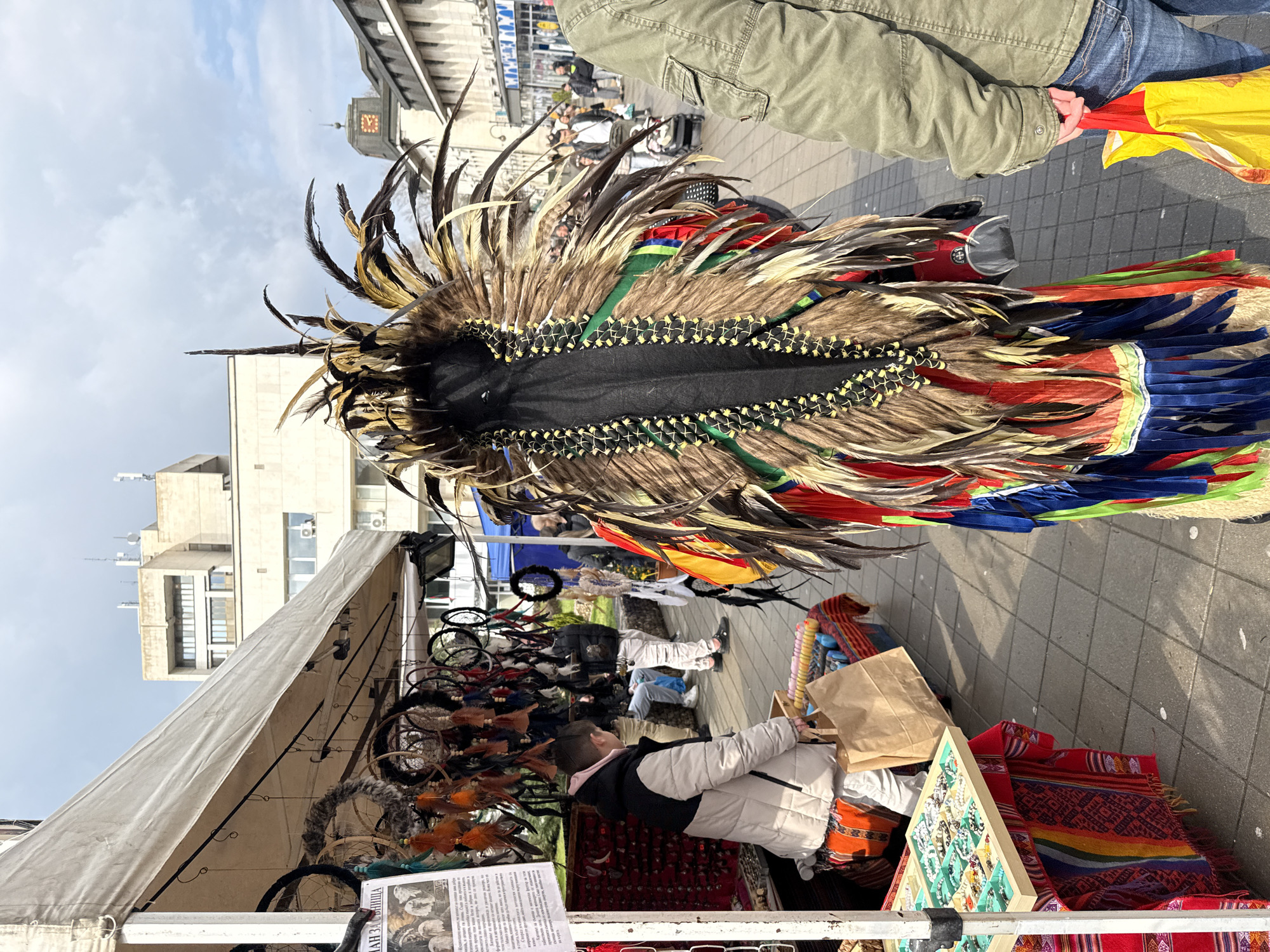 Tourist craft market stall documented in Lovech, Bulgaria