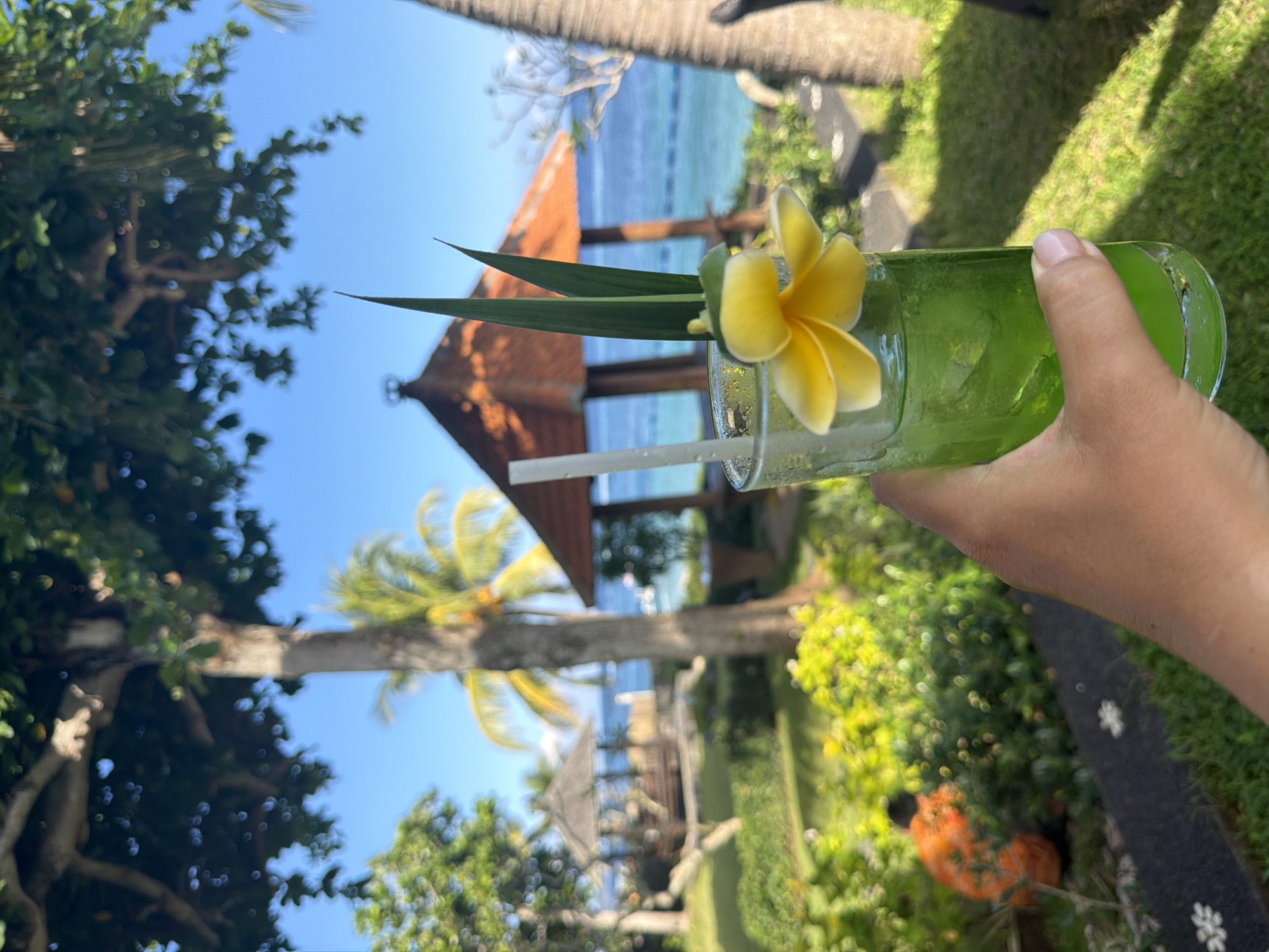 Lazy morning at a beachfront resort in Manggis, East Bali