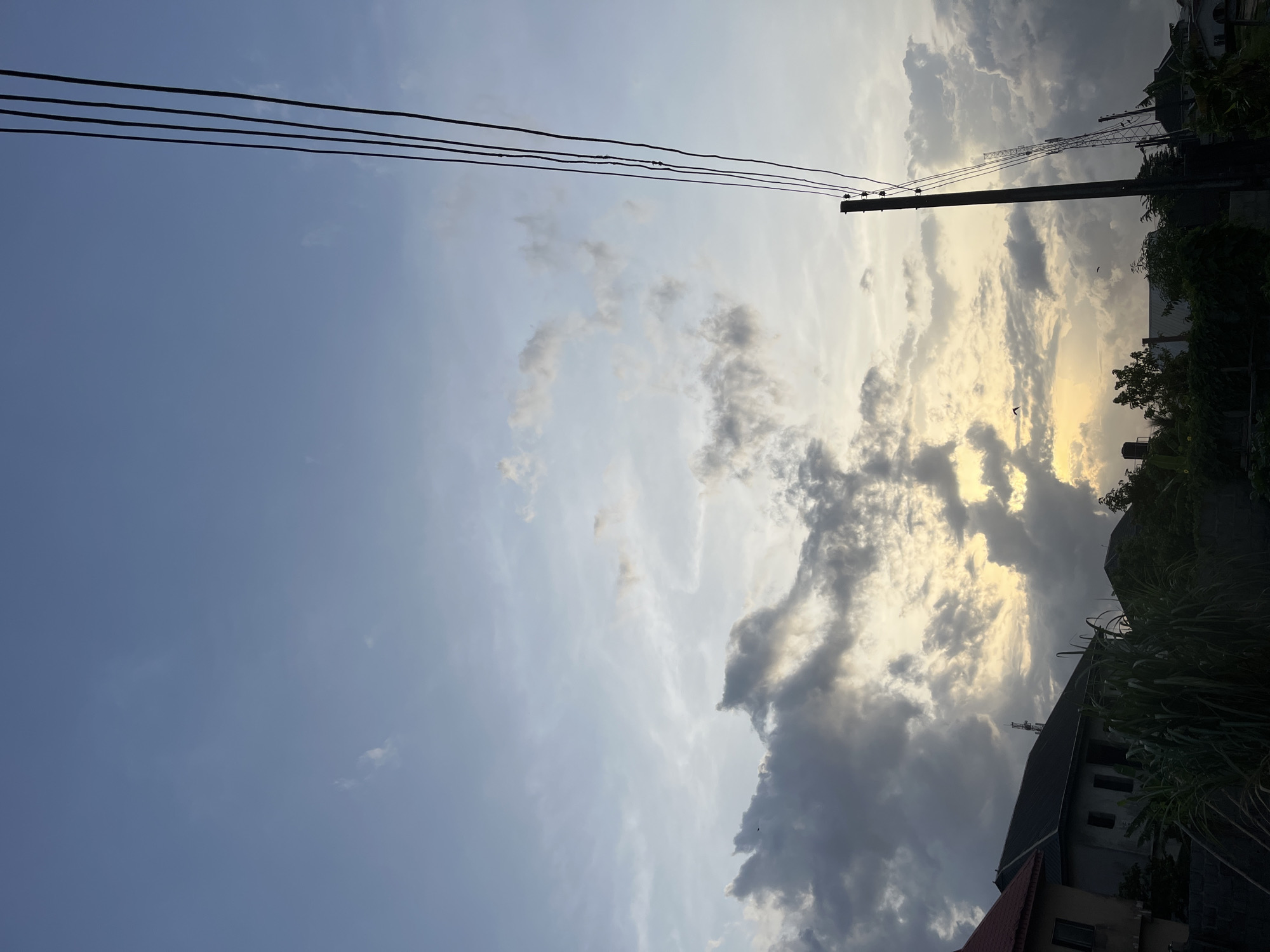 Dawn sky with scattered clouds photographed by witness