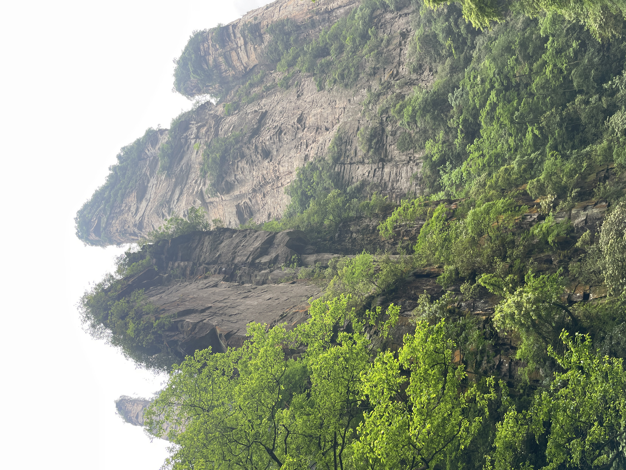 Hikers explore scenic canyon gorge in Luoguta, China