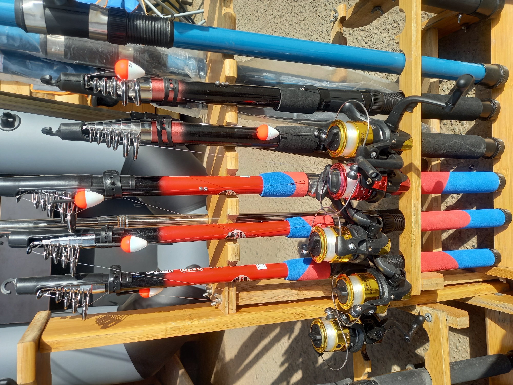 Fishing gear and safety equipment documented in brief session