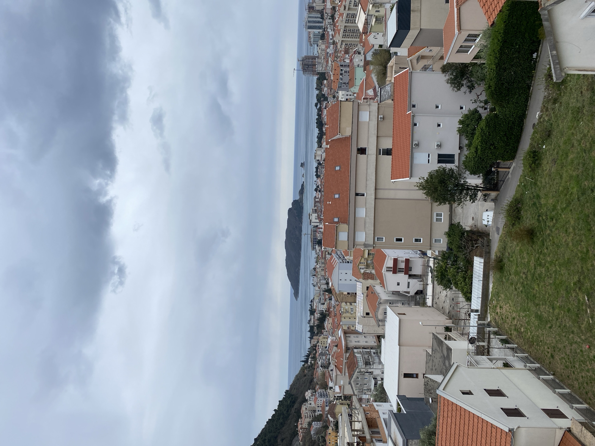 Cloudy afternoon views captured across Budva, Montenegro coastline